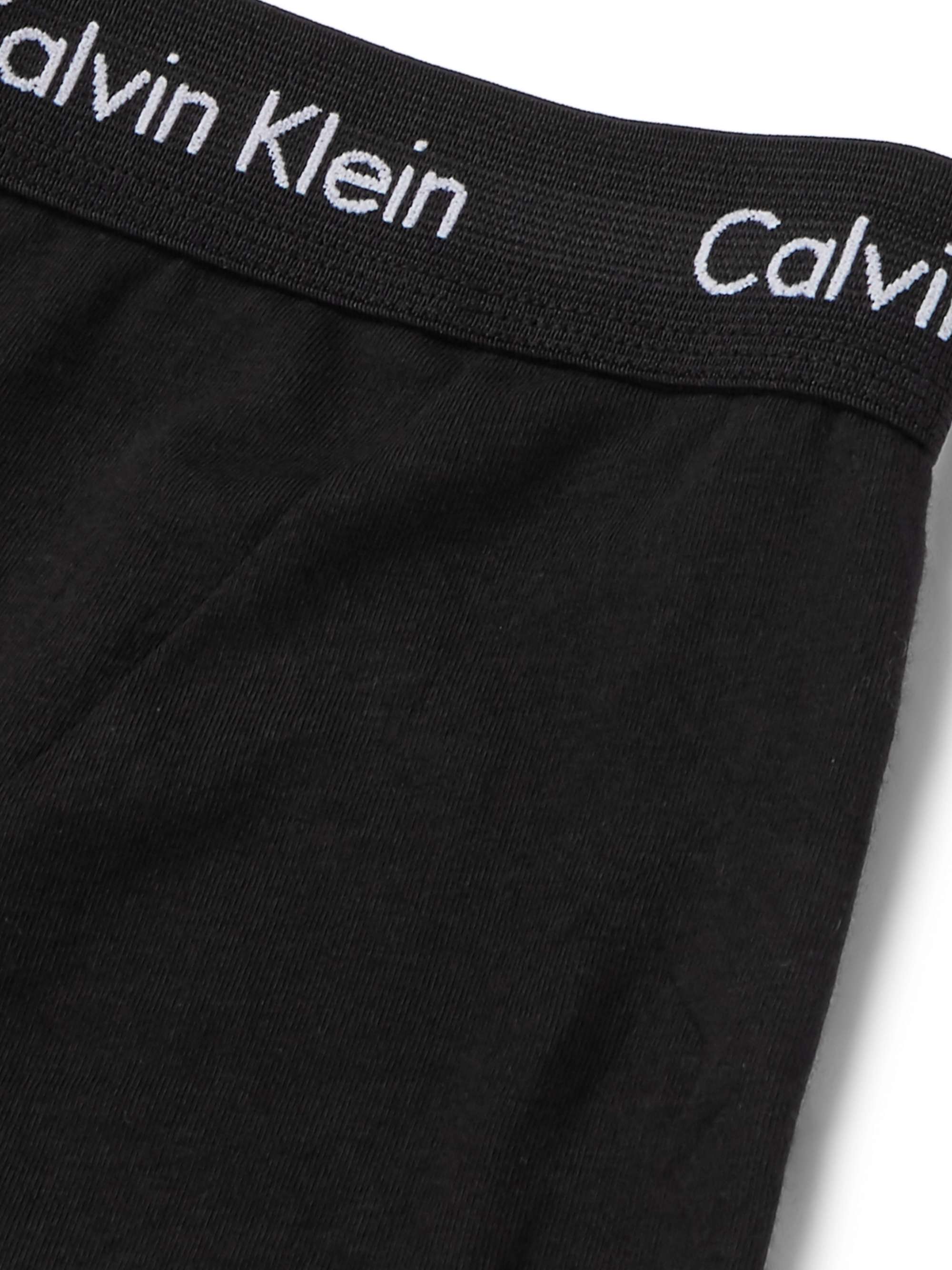 Black Pack of three cotton-blend briefs, Calvin Klein Underwear