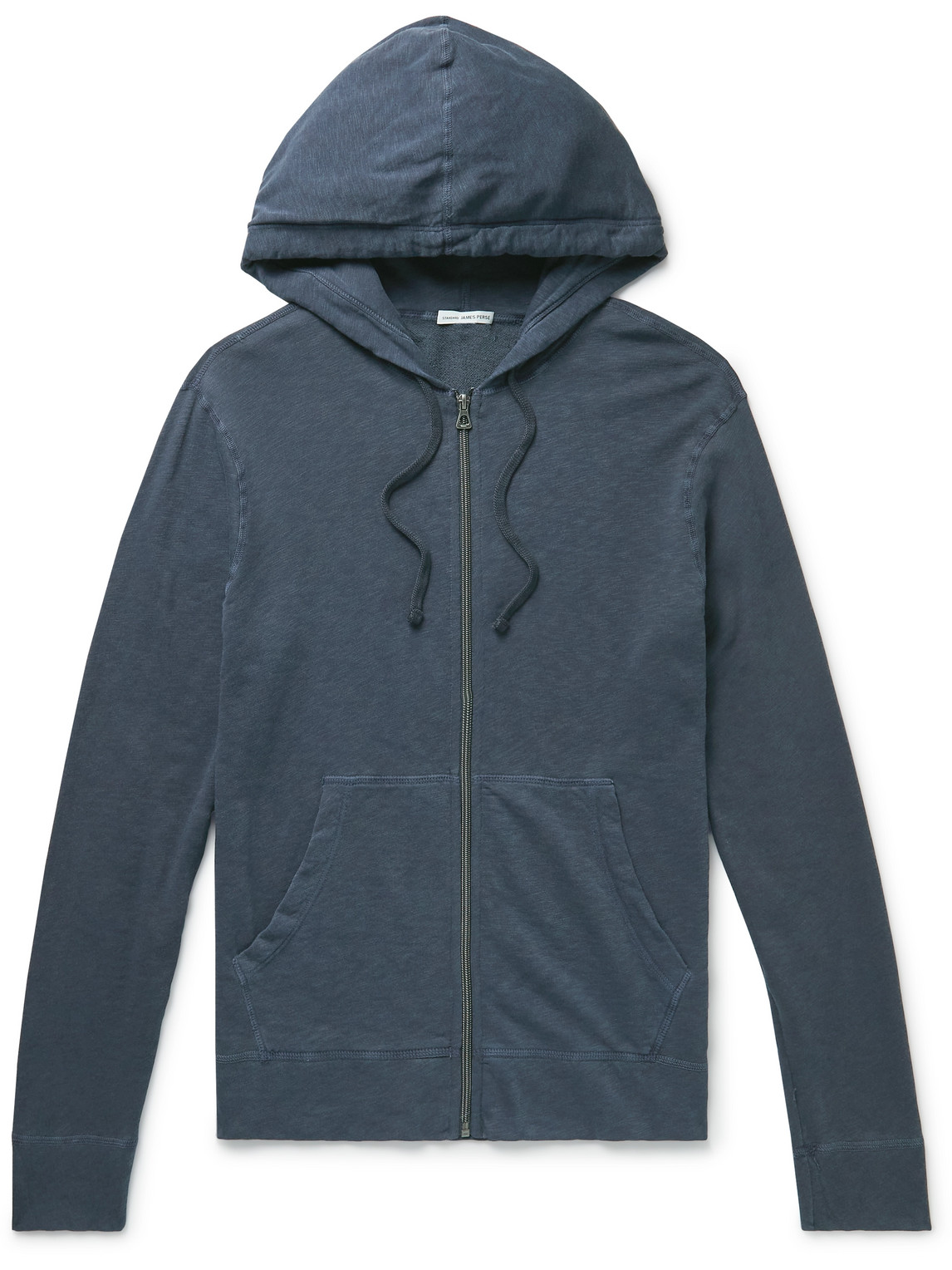 James Perse Loopback Supima Cotton-jersey Zip-up Hoodie In Blue