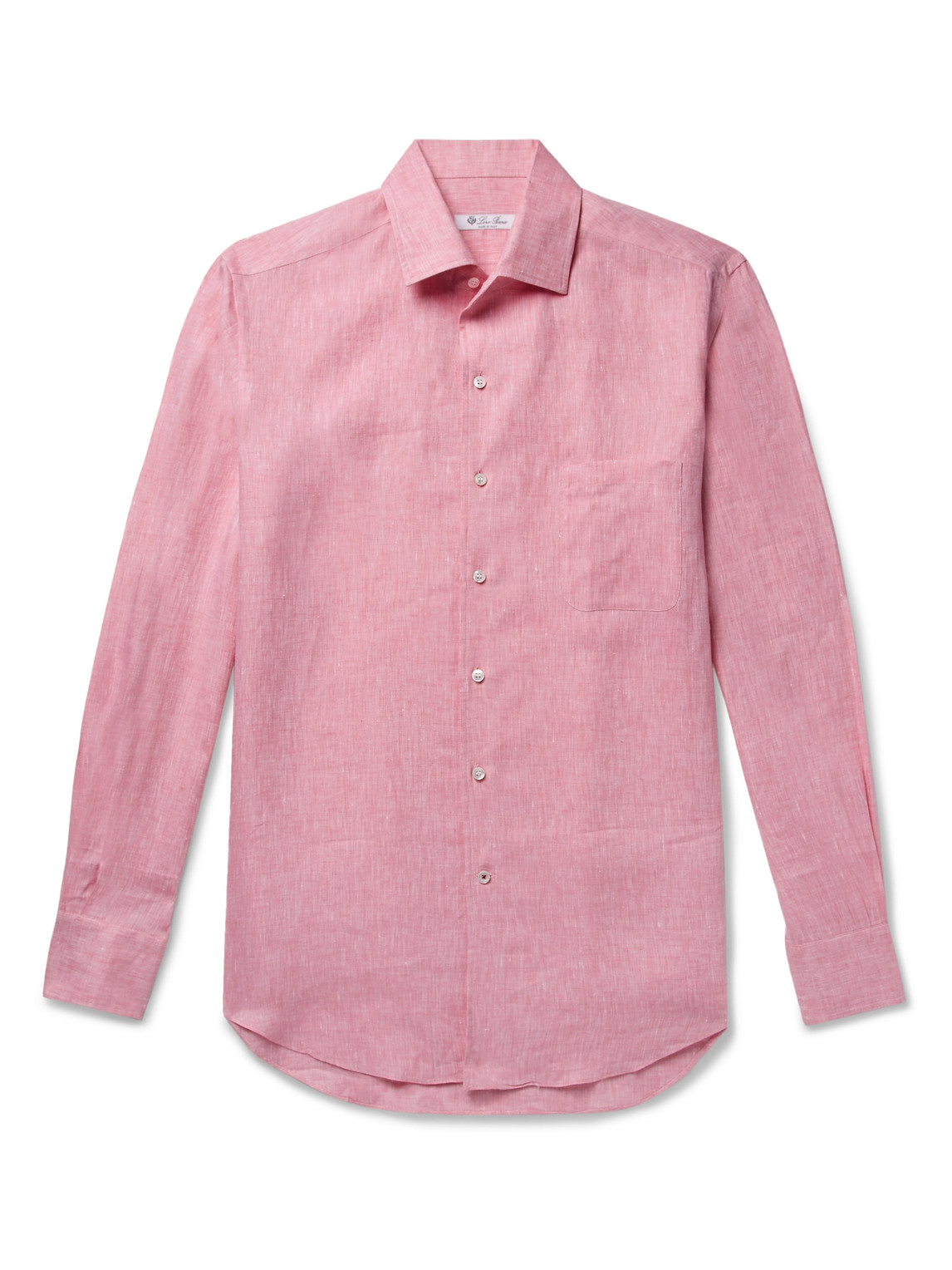 Loro Piana Men's Andrew Long-sleeve Linen Shirt In Pink