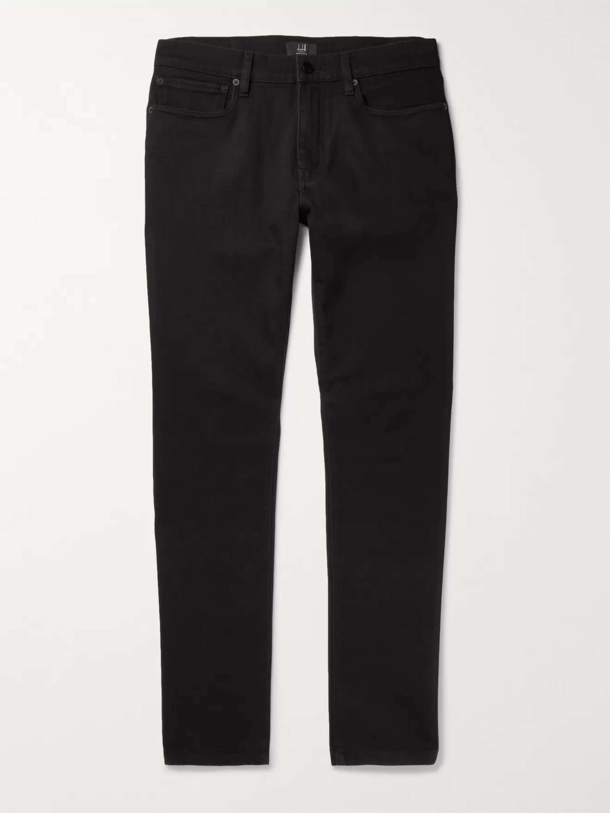 Black Slim-Fit Stretch-Denim Jeans | DUNHILL | MR PORTER