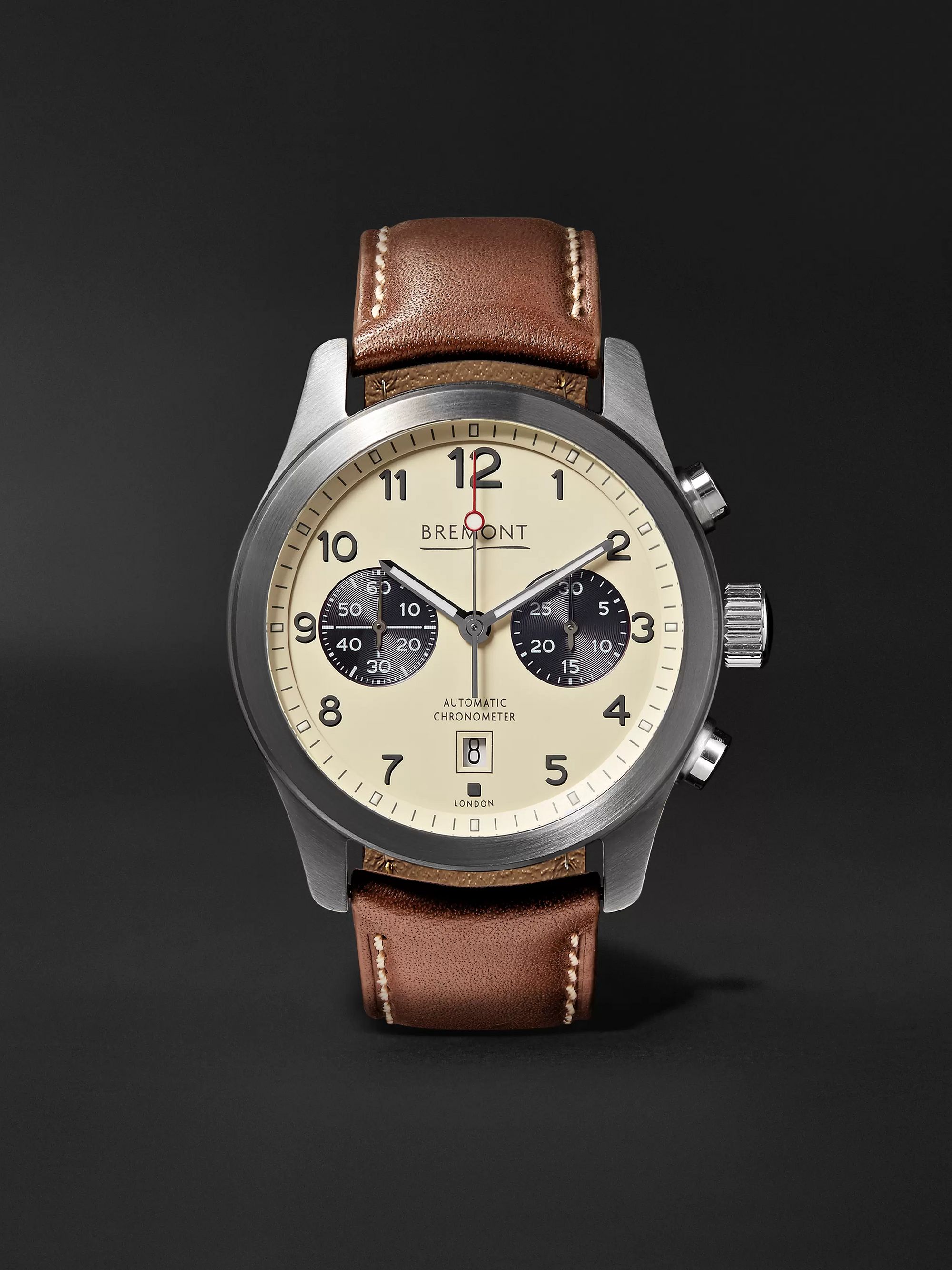BREMONT ALT1-C/CR Automatic Chronograph 43mm Stainless Steel and Leather  Watch, Ref. No. ALT1-C/CR for Men | MR PORTER