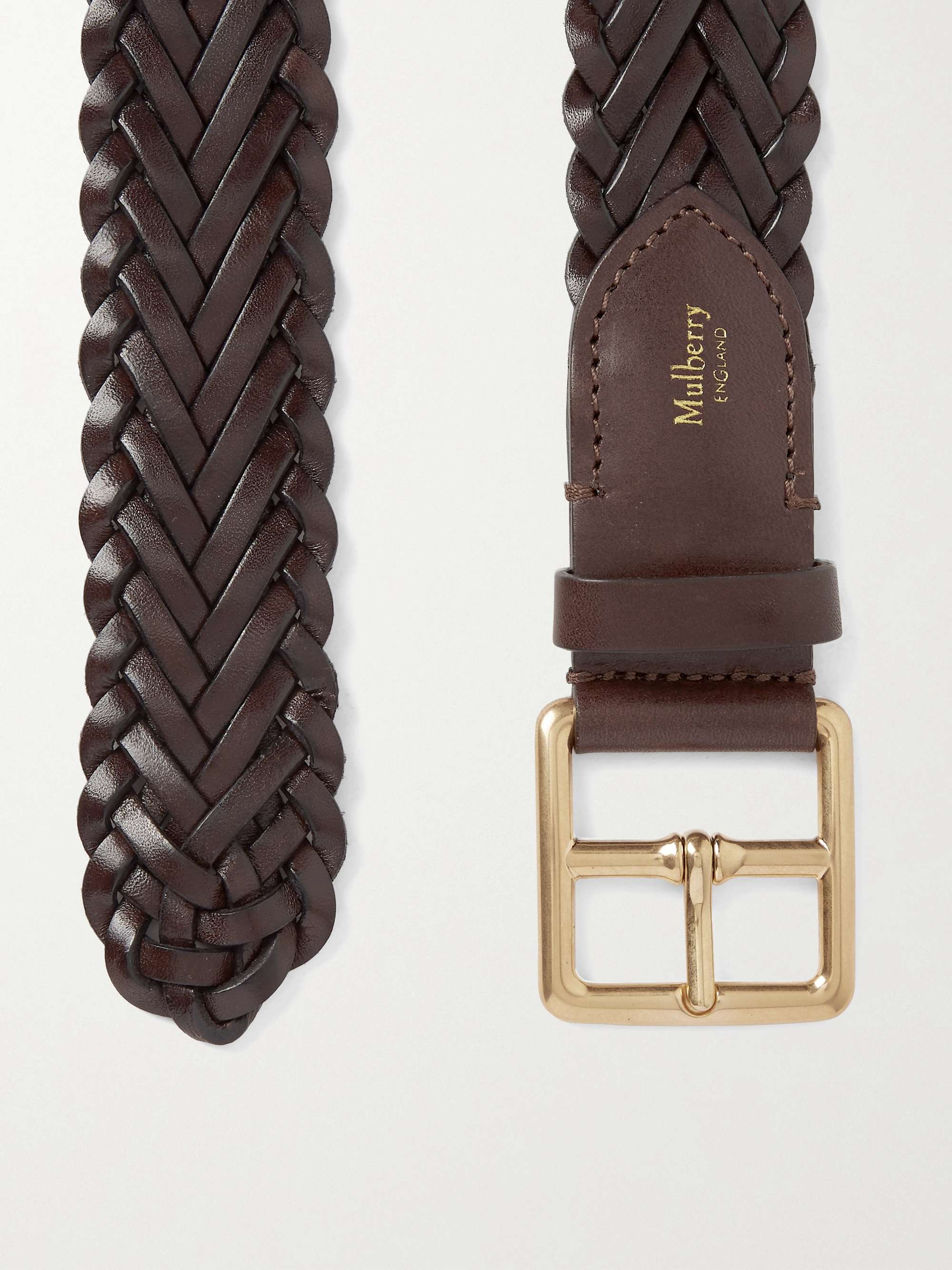 MULBERRY 4cm Brown Woven Leather Belt | MR PORTER