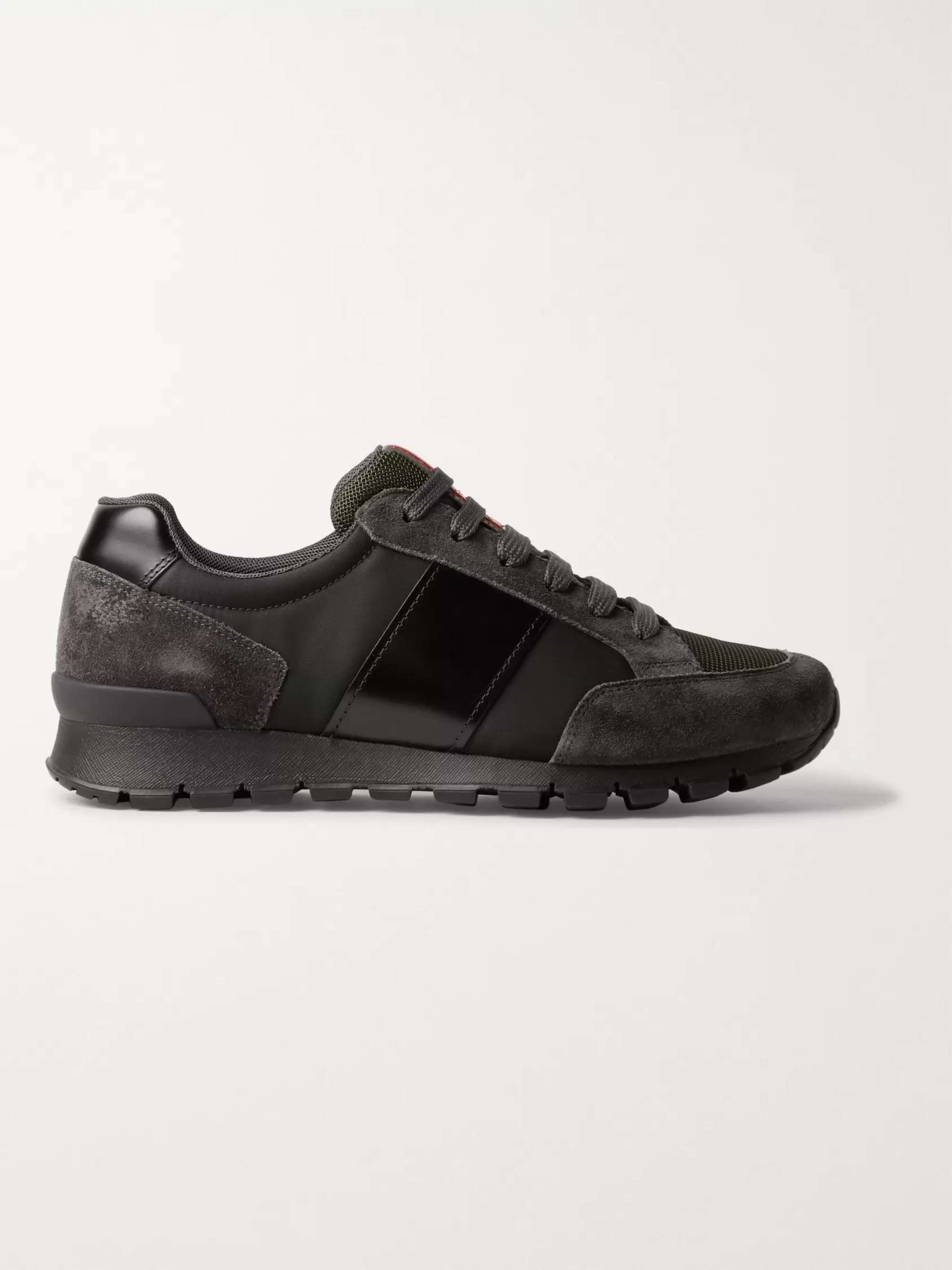 PRADA Match Race Panelled Leather, Suede, Nylon and Mesh Sneakers for Men |  MR PORTER