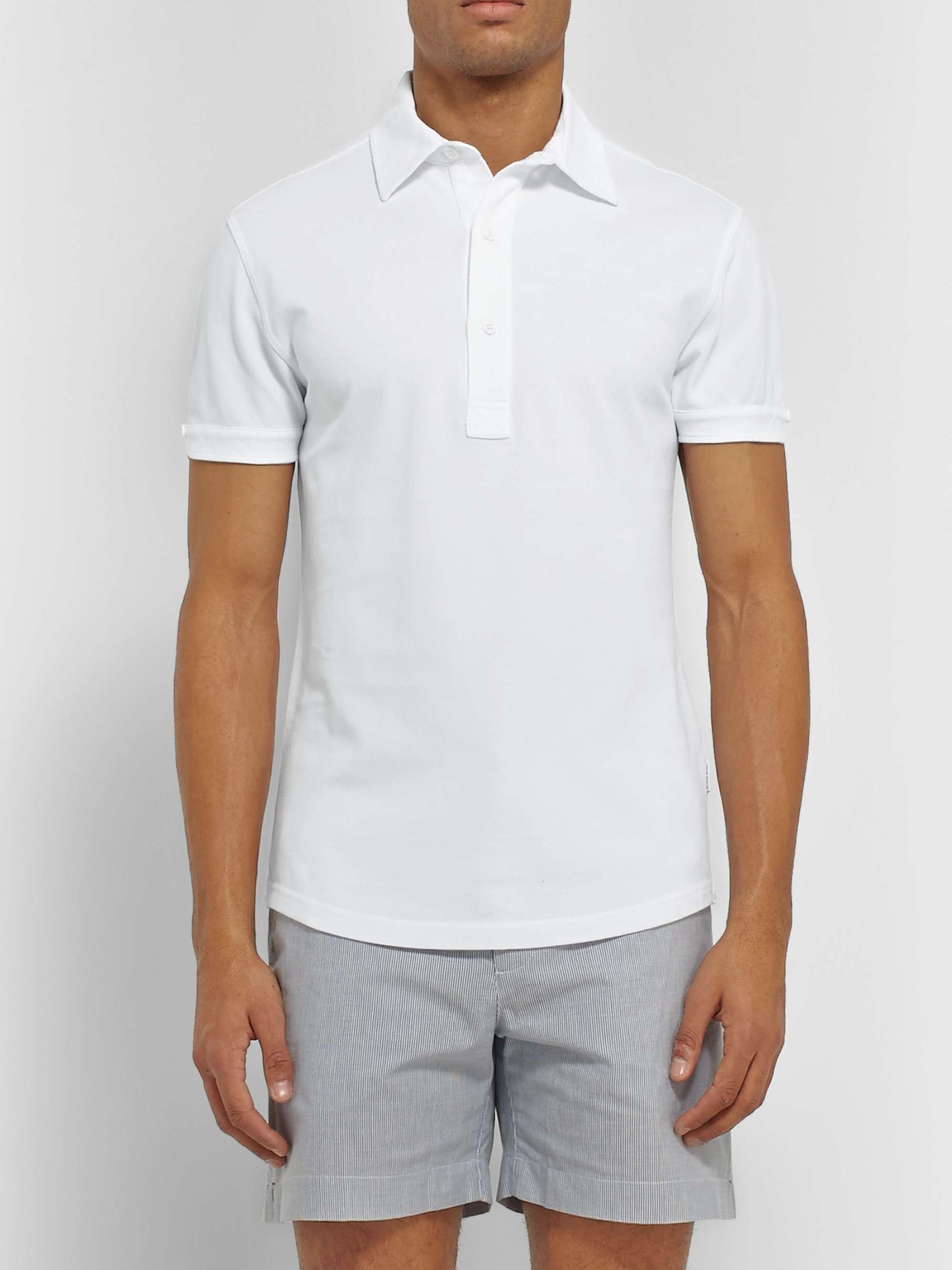 White Sebastian Slim-Fit Cotton-Piqué Polo Shirt | ORLEBAR BROWN | MR PORTER