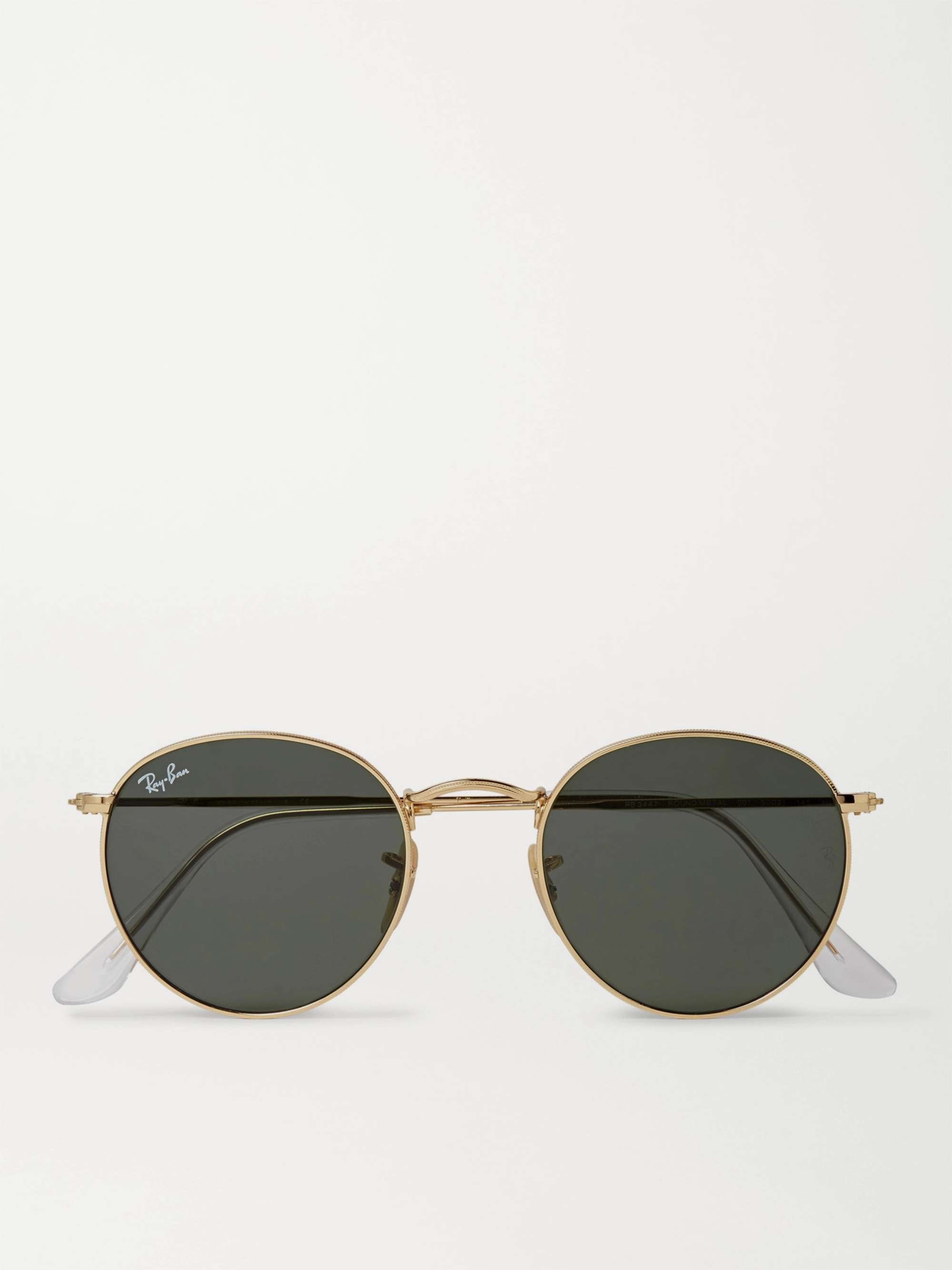 RAY-BAN Round-Frame Gold-Tone Sunglasses | MR PORTER