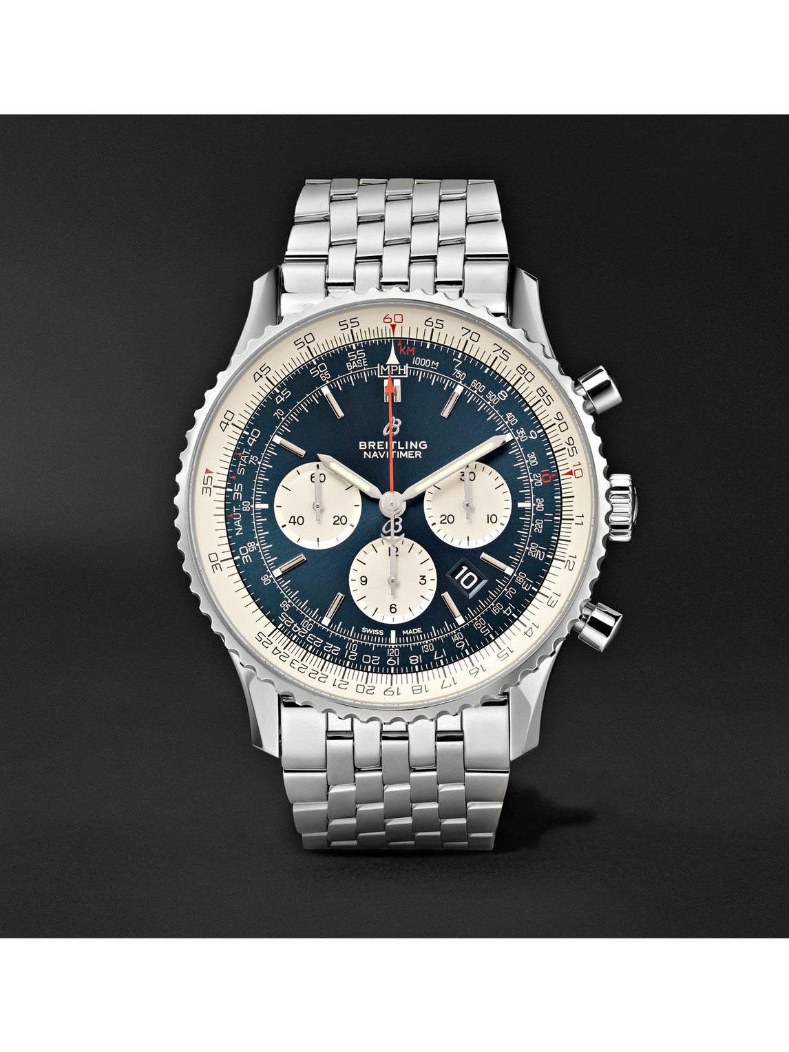 Breitling Navitimer B01 Automatic Chronograph 46mm Stainless Steel Watch,  Ref. No. Ab0127211c1a1 In Blue | ModeSens