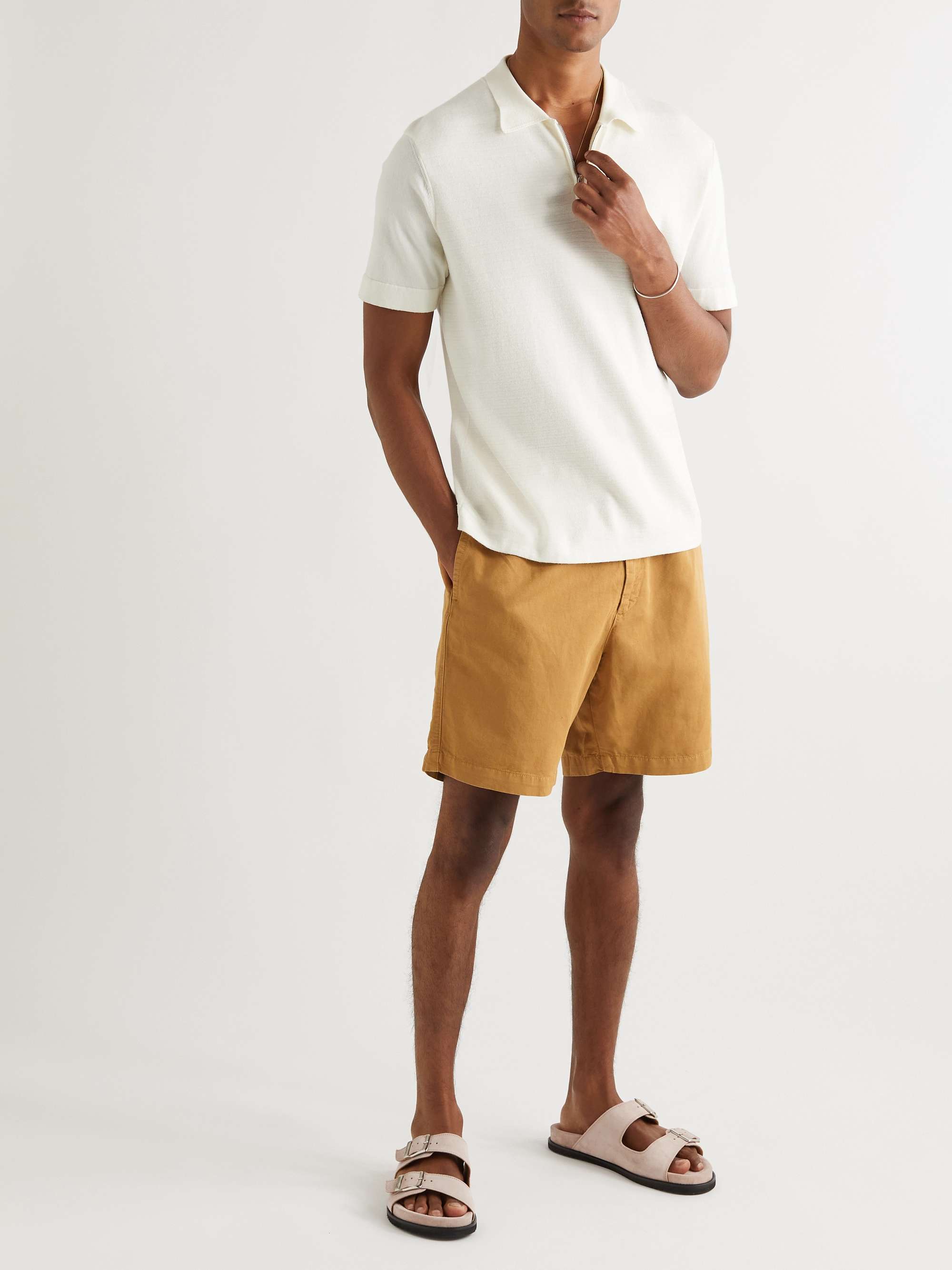 MR P. Cotton and Linen-Blend Twill Drawstring Shorts for Men | MR PORTER