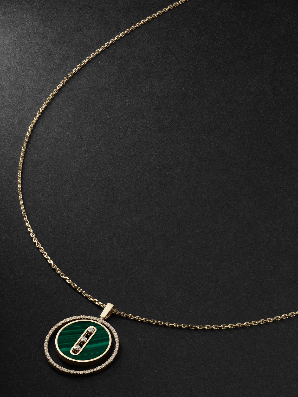 Messika Lucky Move Gold, Malachite And Diamond Necklace