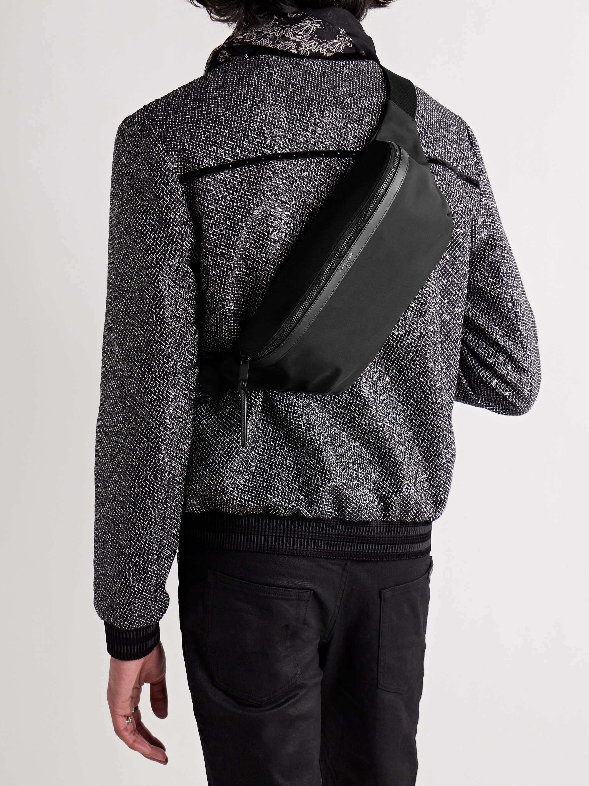 SAINT LAURENT Leather-Trimmed Nylon Belt Bag for Men | MR PORTER