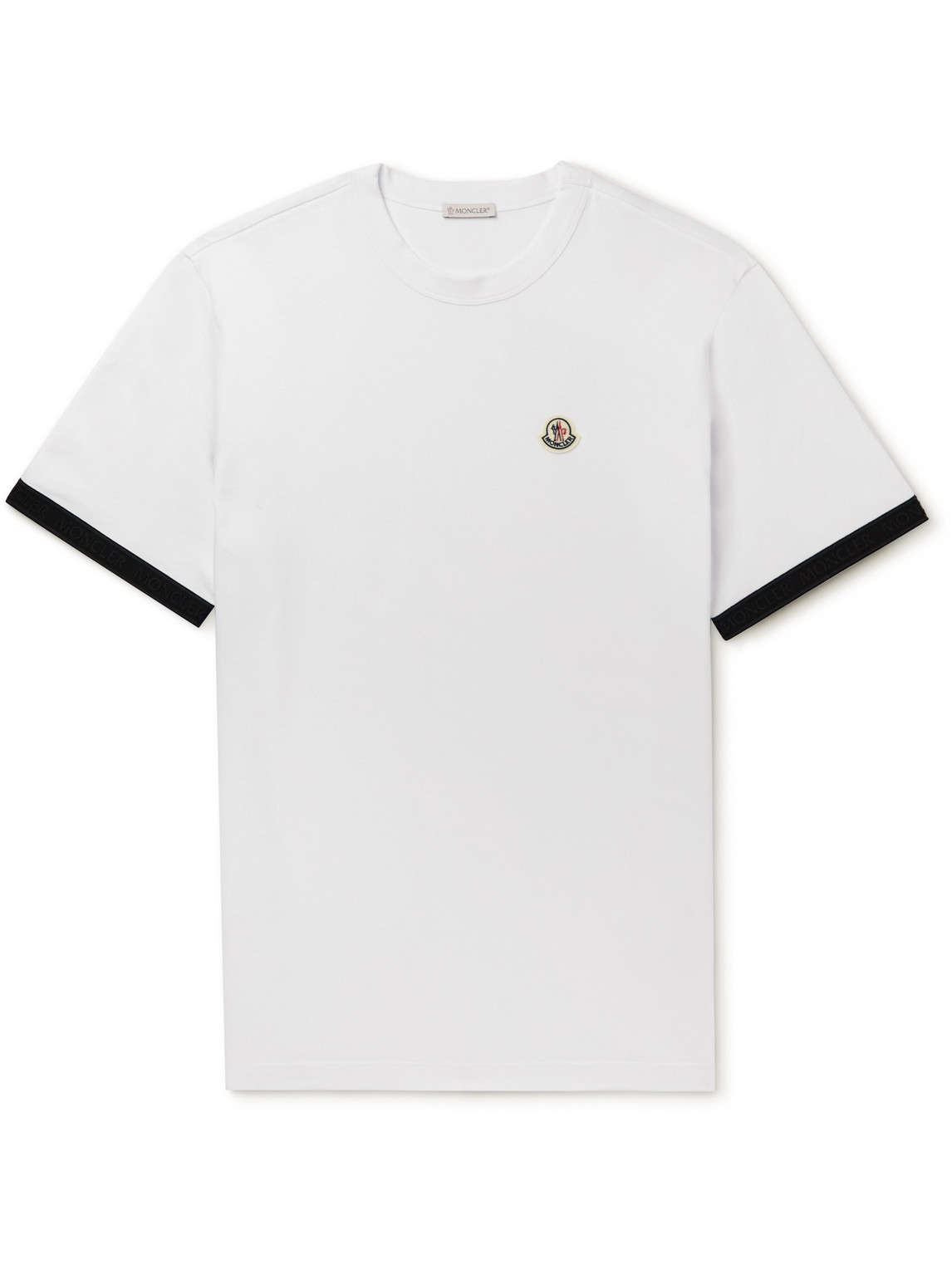 Moncler Logo-appliquéd Cotton-jersey T-shirt In White