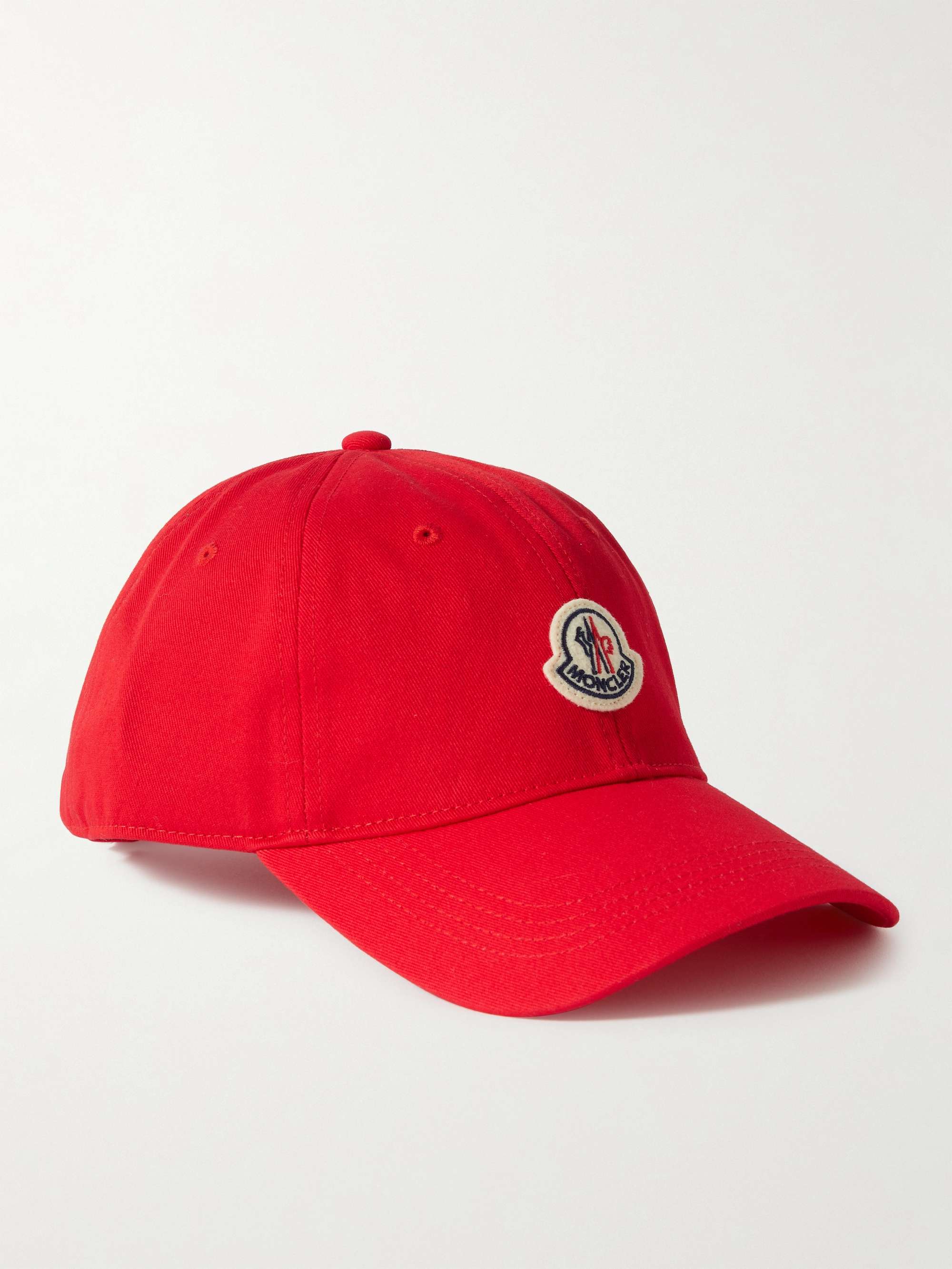 Red Logo-Appliquéd Cotton-Twill Baseball Cap | MONCLER | MR PORTER