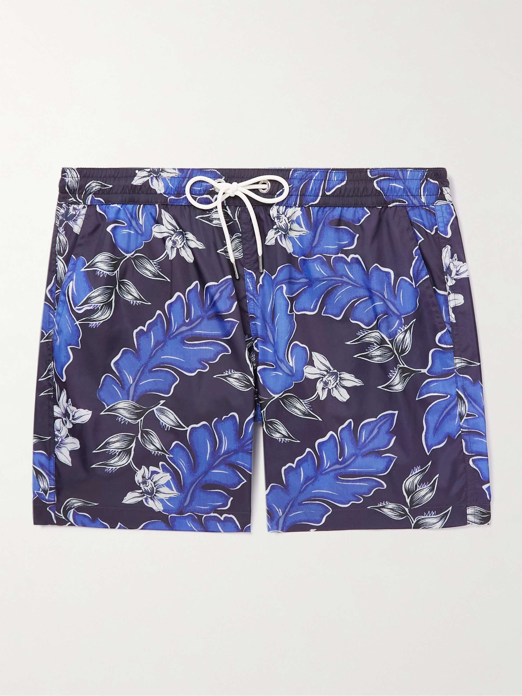 MONCLER Slim-Fit Short-Length Floral-Print Swim Shorts | MR PORTER