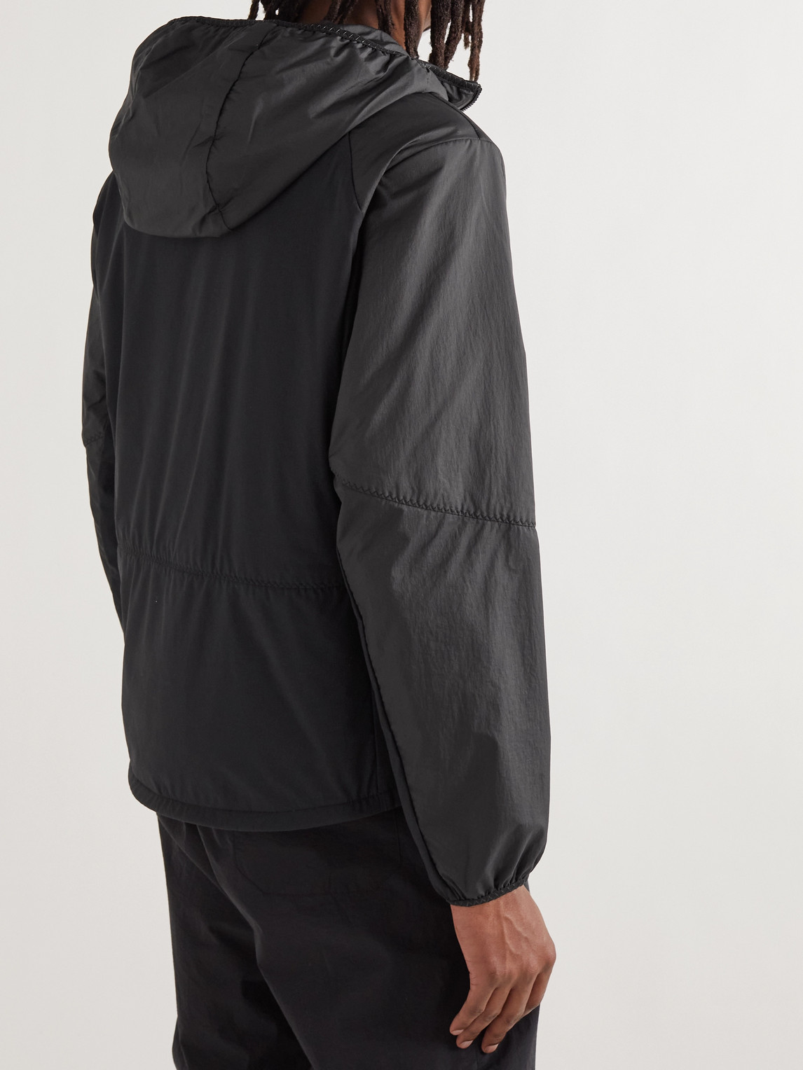 Shop Moncler Ichiro Logo-print Padded Nylon-ripstop Hooded Jacket In Black