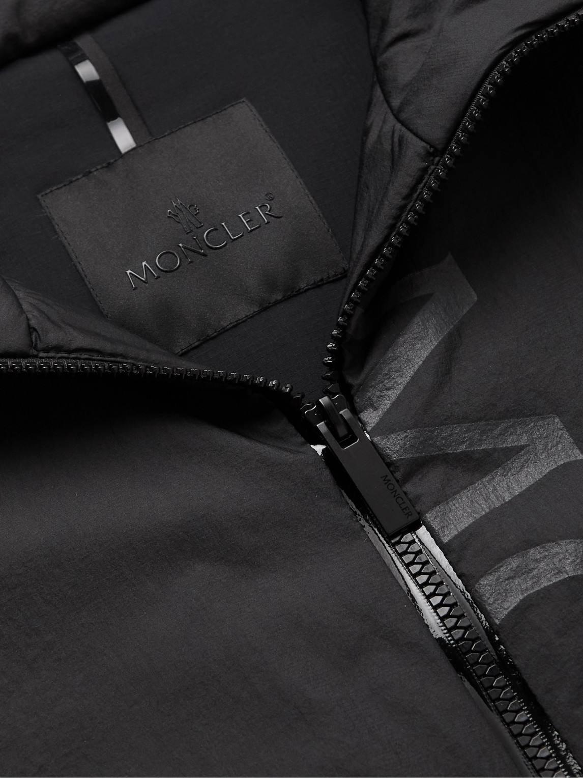 Shop Moncler Ichiro Logo-print Padded Nylon-ripstop Hooded Jacket In Black