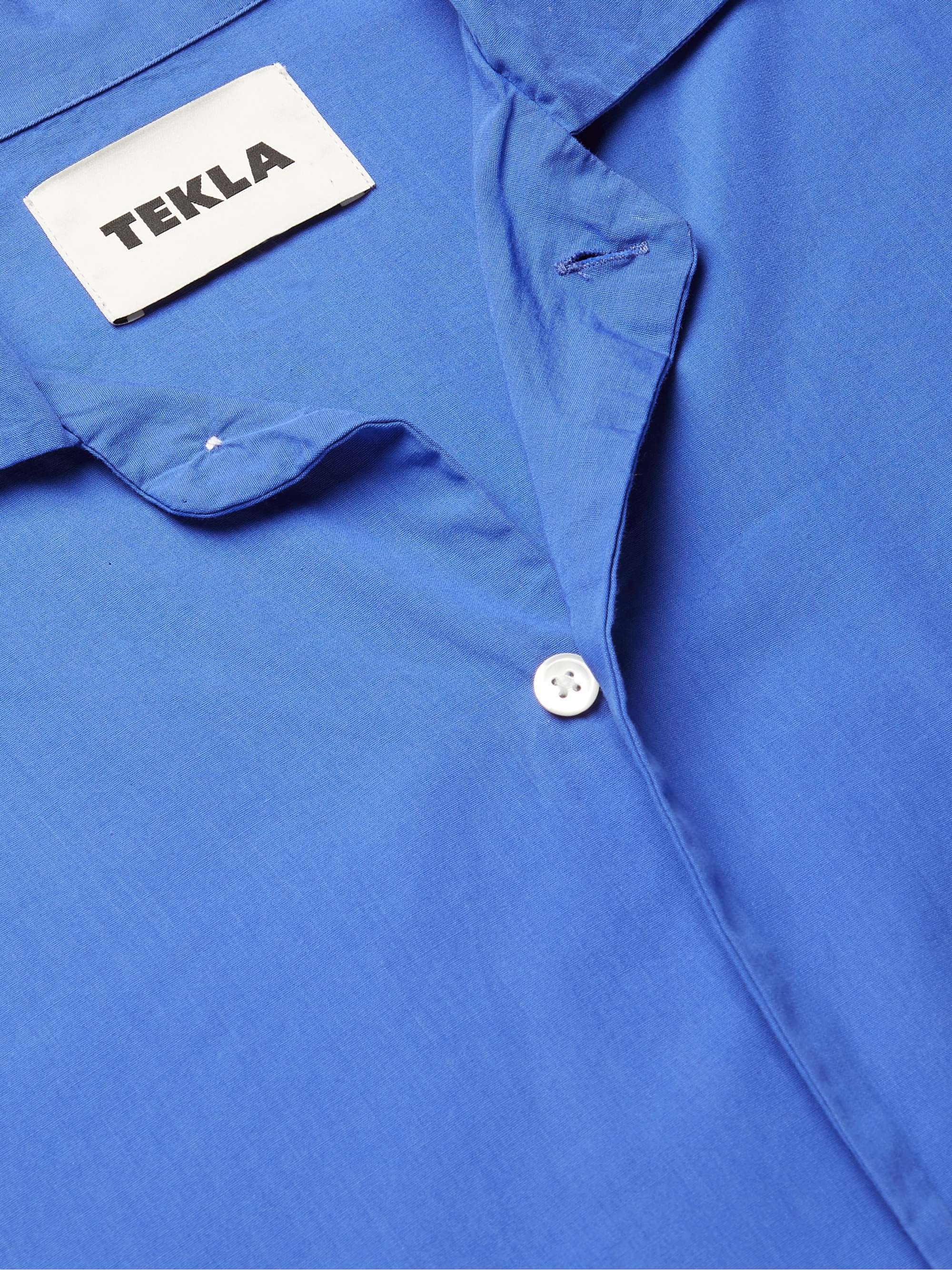 TEKLA Camp-Collar Organic Cotton-Poplin Pyjama Shirt | MR PORTER