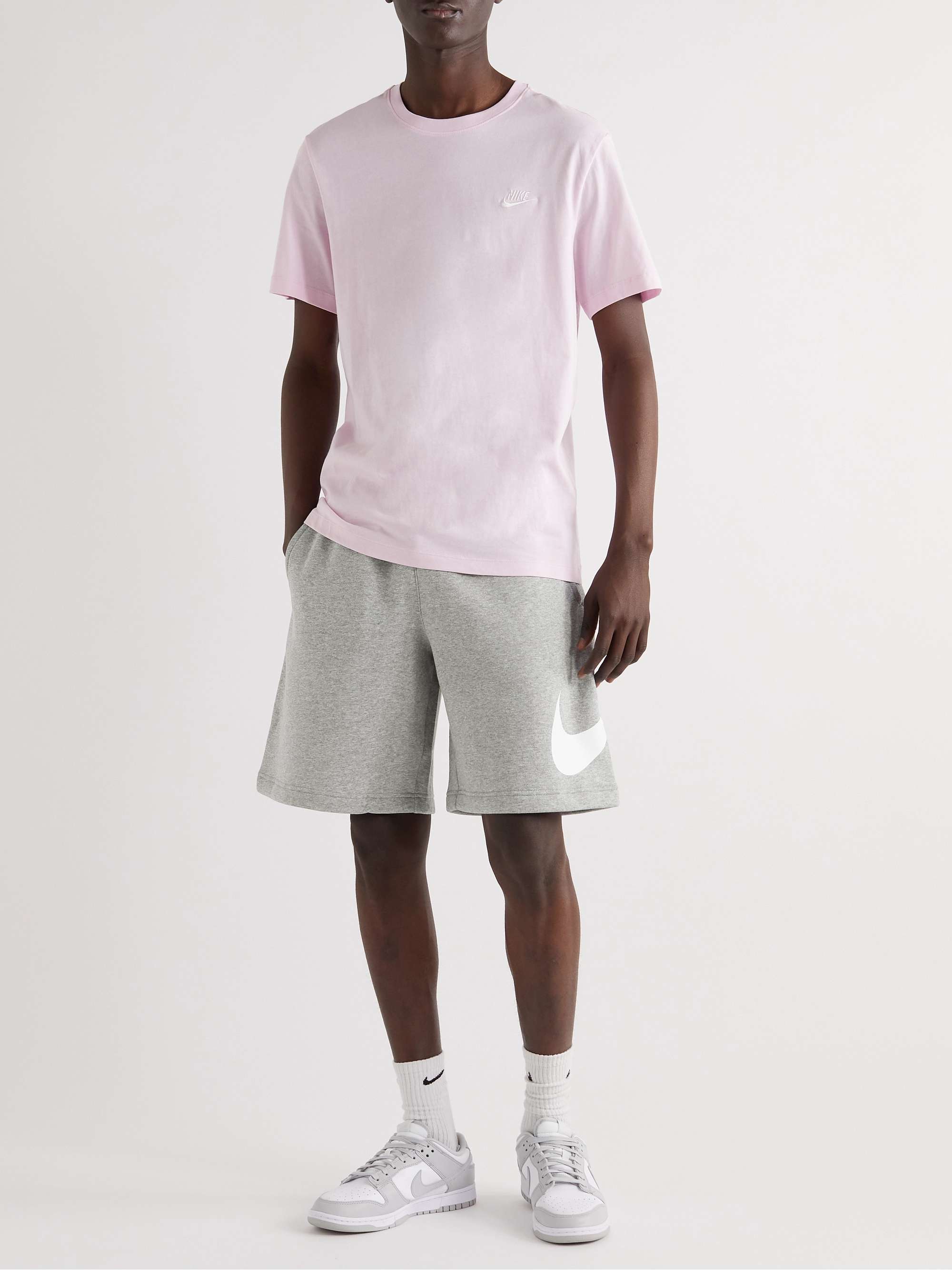 NIKE Sportswear Club Wide-Leg Logo-Print Cotton-Blend Jersey Shorts | MR  PORTER