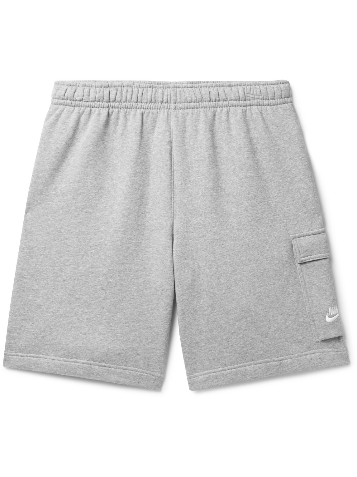 Nike Sportswear Club Wide-leg Fleece-back Cotton-blend Jersey Cargo Shorts  In Dark Grey Heather/white | ModeSens