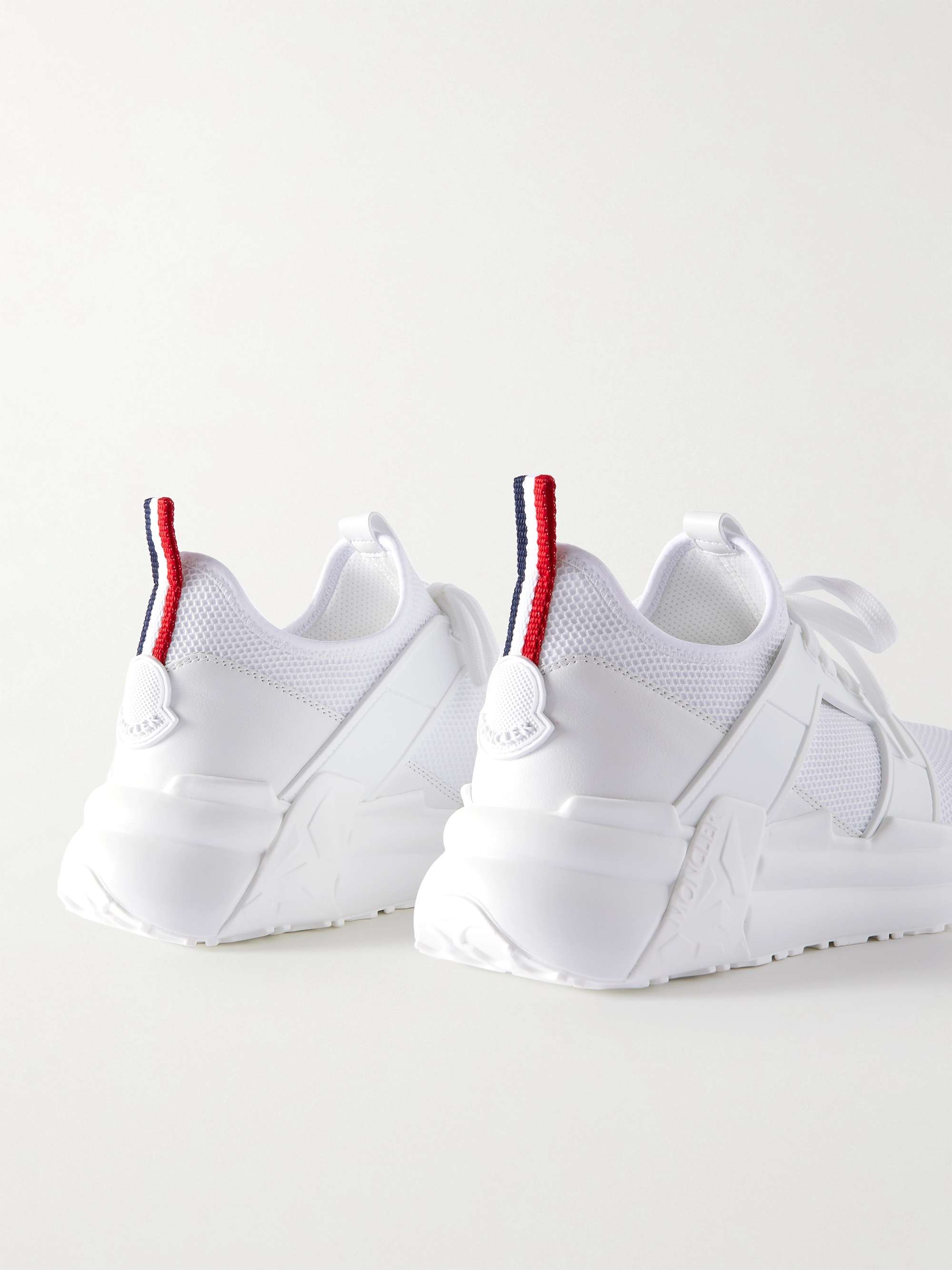 White Lunarove Rubber and Leather-Trimmed Neoprene Sneakers | MONCLER | MR  PORTER
