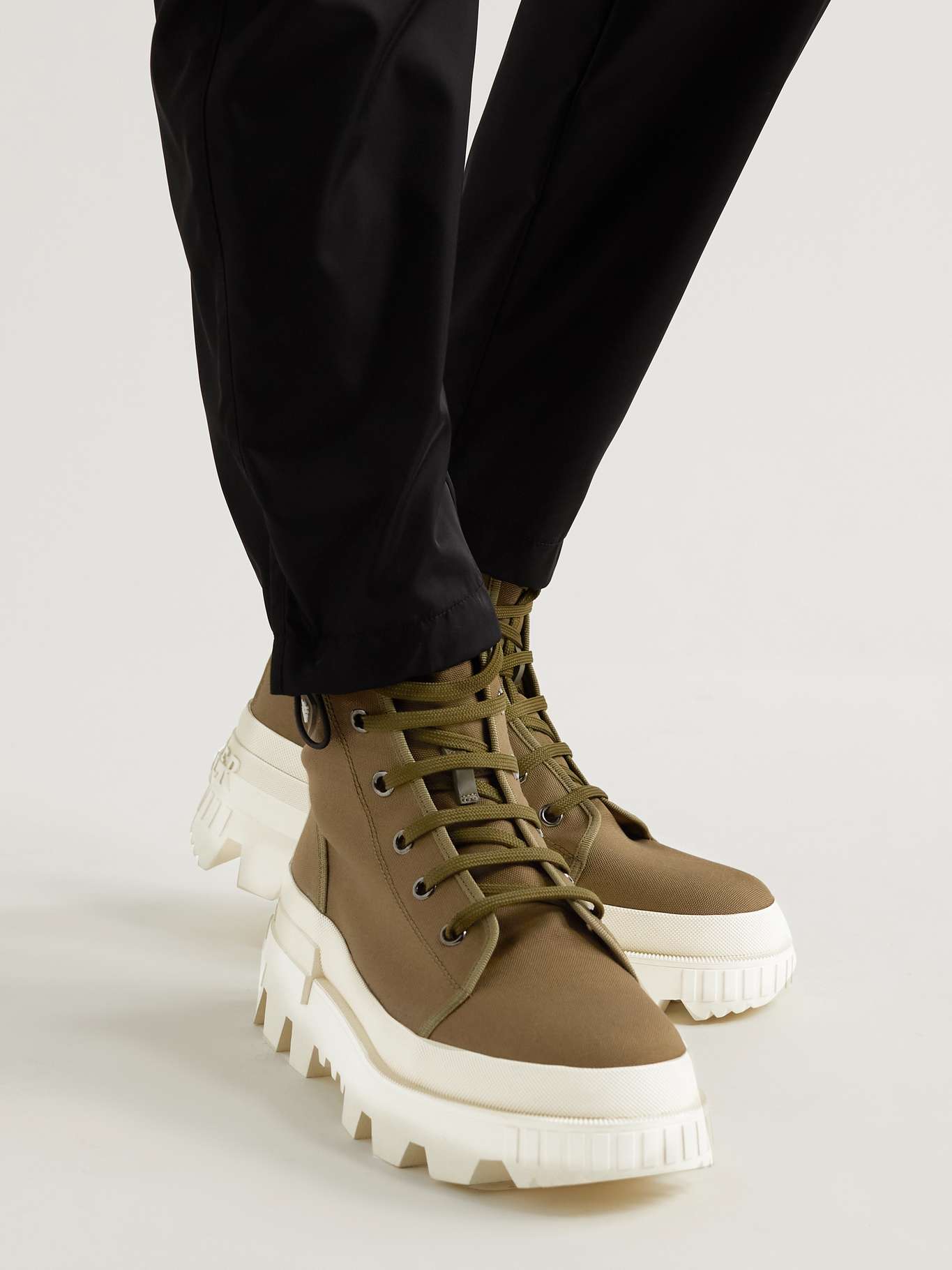 MONCLER Desertyx Rubber-Trimmed Canvas Boots for Men | MR PORTER