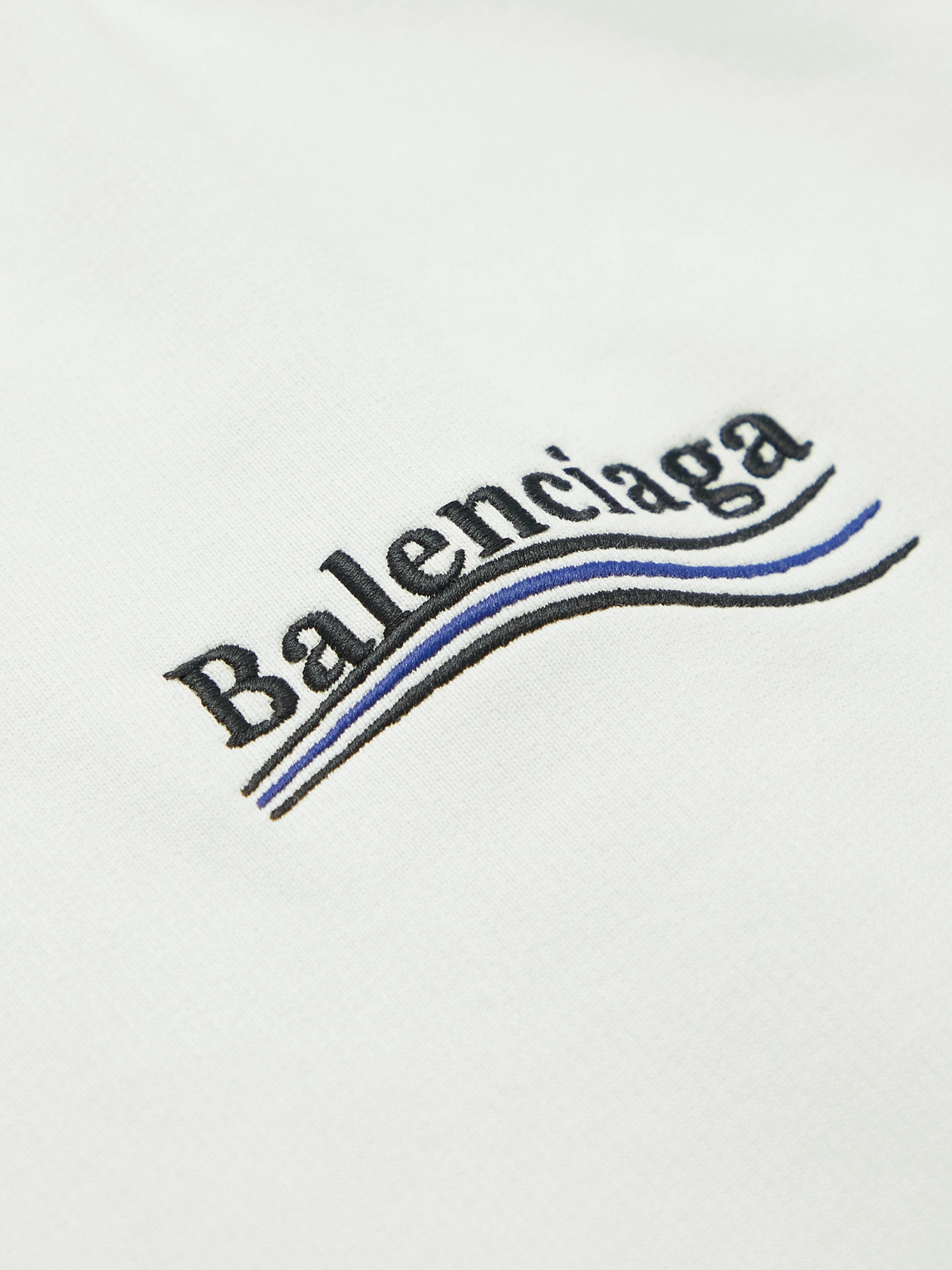 Shop Balenciaga Logo-embroidered Cotton-jersey Hoodie In Neutrals