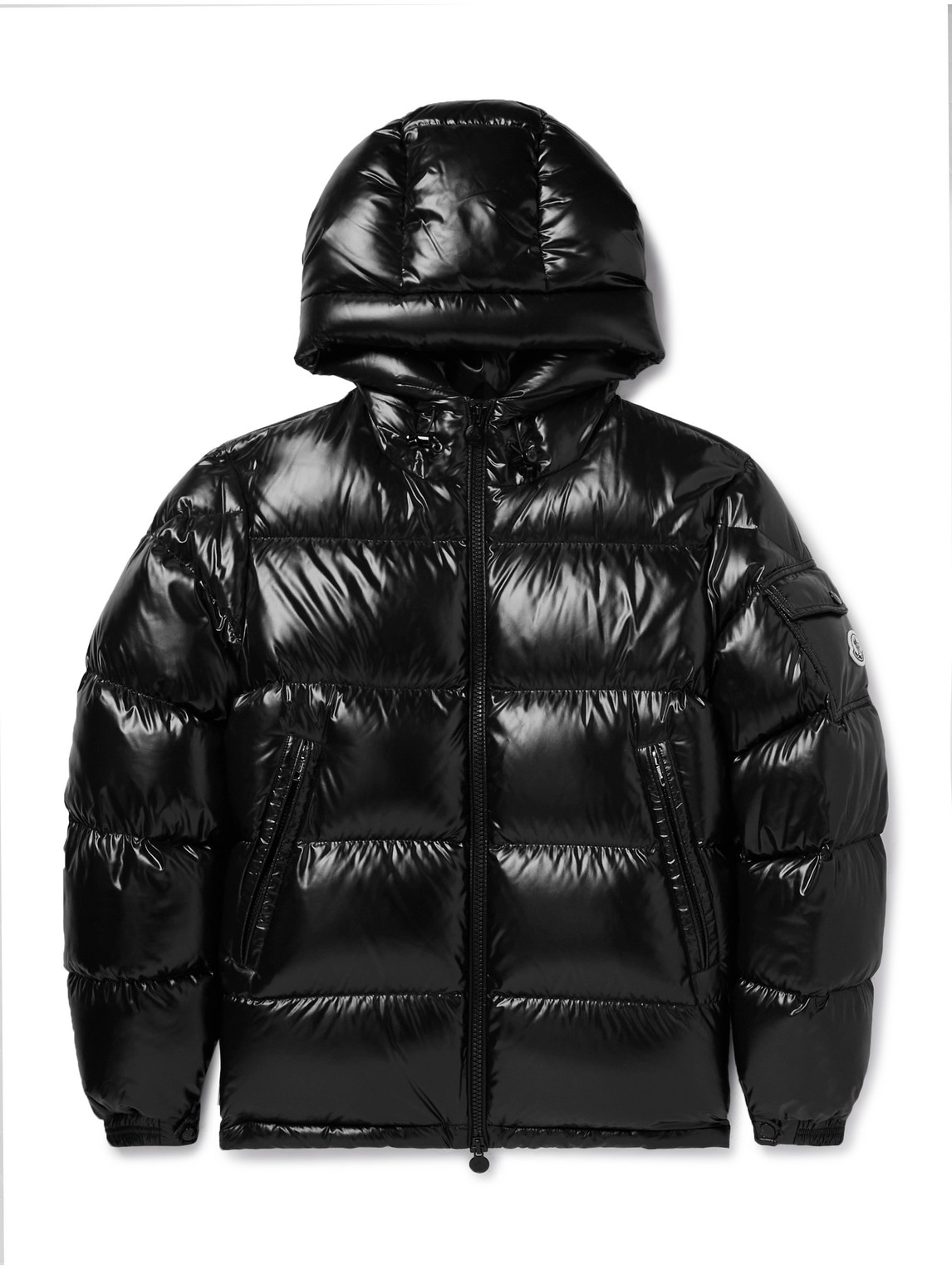 Moncler Ecrins Quilted Shell Hooded Down Jacket In Black