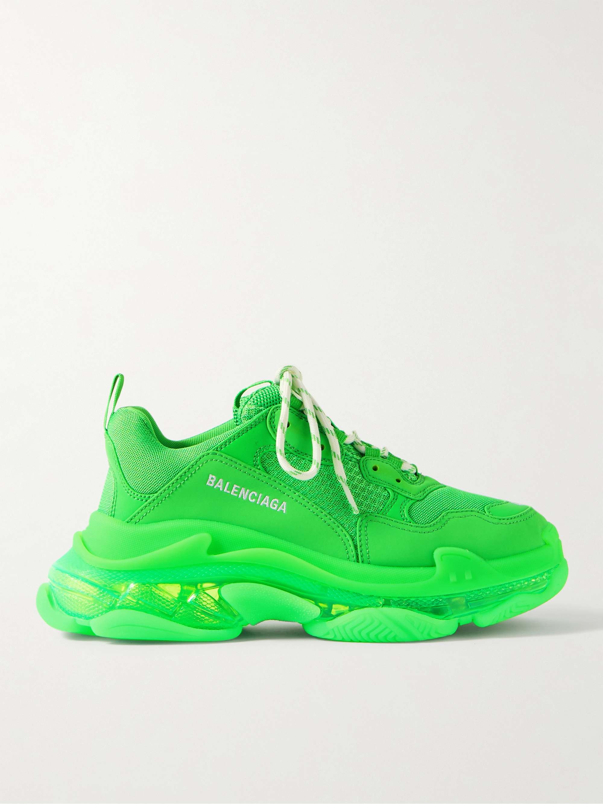 BALENCIAGA Triple S Clear Sole Mesh, Nubuck and Leather Sneakers for Men |  MR PORTER