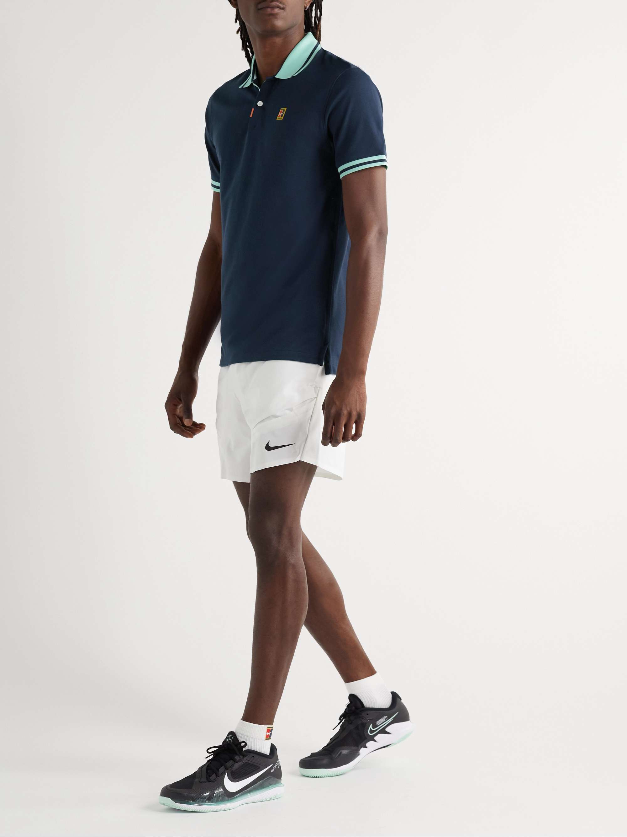 NIKE TENNIS Heritage Slim-Fit Colour-Block Dri-FIT Piqué Tennis Shirt for  Men | MR PORTER