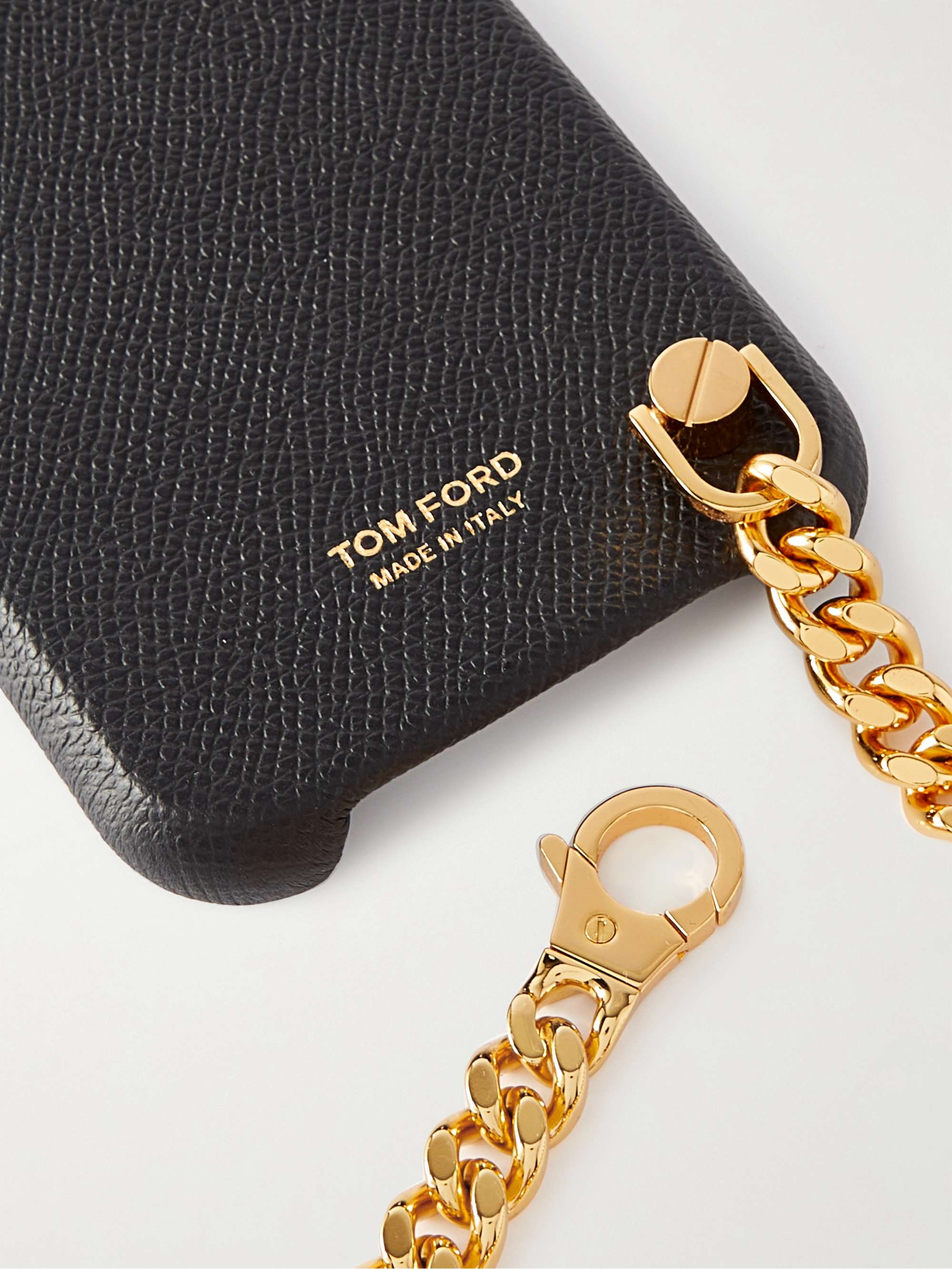 TOM FORD Logo-Print Full-Grain Leather iPhone 12 Pro Case with Chain | MR  PORTER