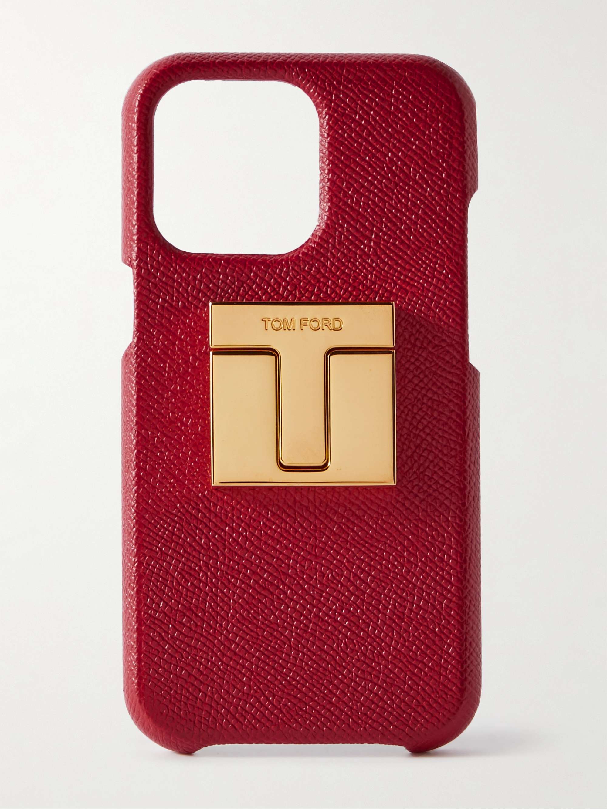 TOM FORD Logo-Embellished Full-Grain Leather iPhone 12 Pro Case | MR PORTER