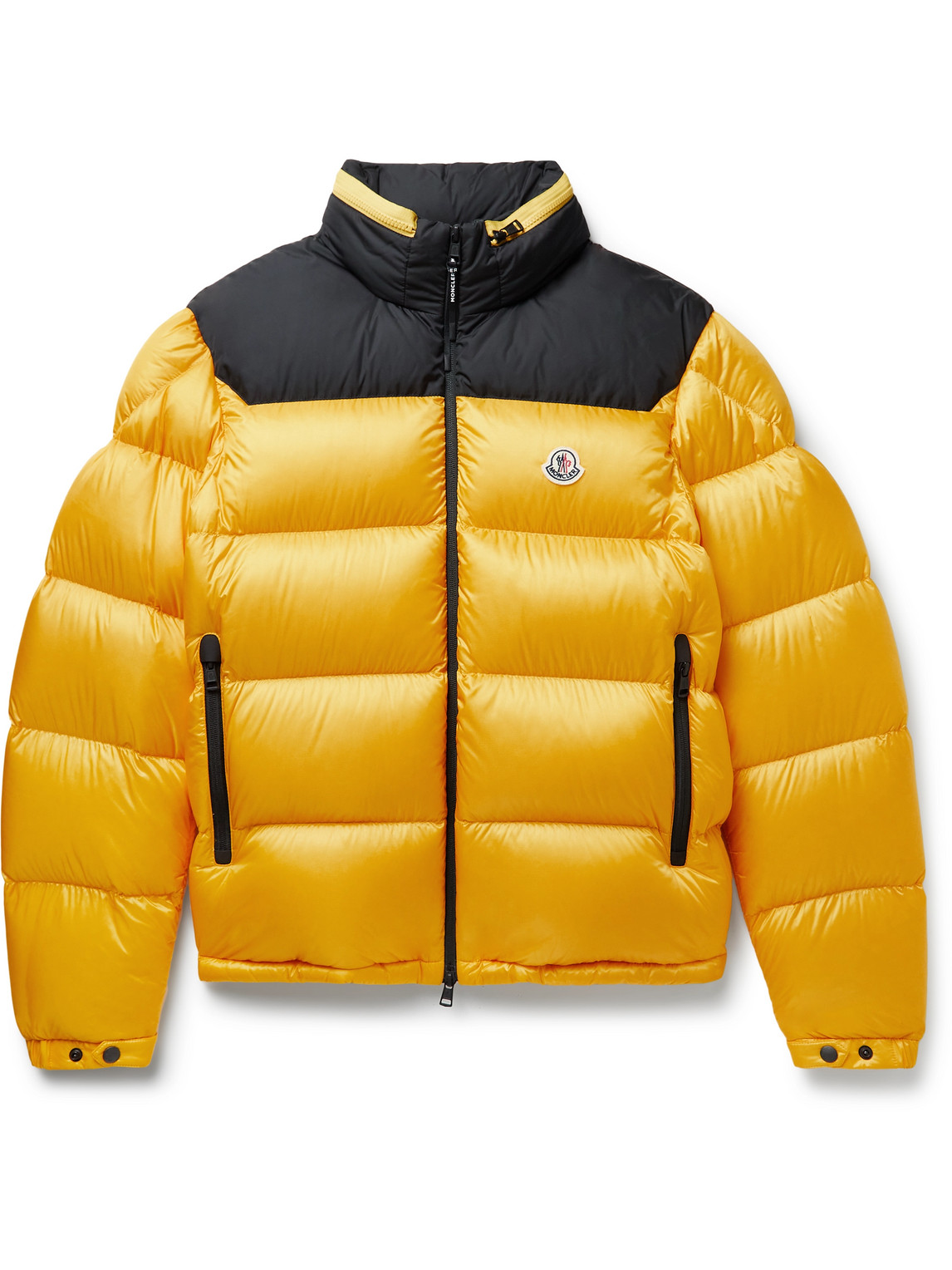 Moncler Down Zipped Jacket In Yellow | ModeSens