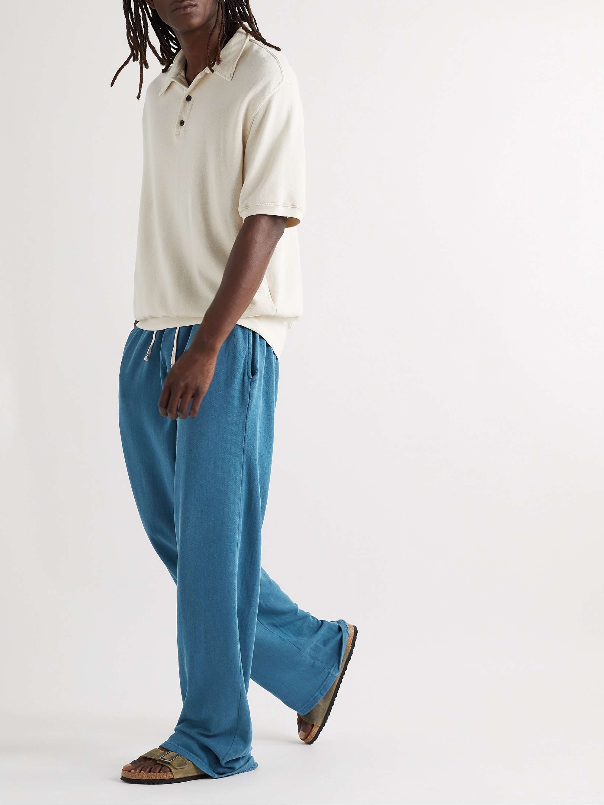 LES TIEN Puddle Straight-Leg Garment-Dyed Cotton-Jersey Sweatpants for Men  | MR PORTER