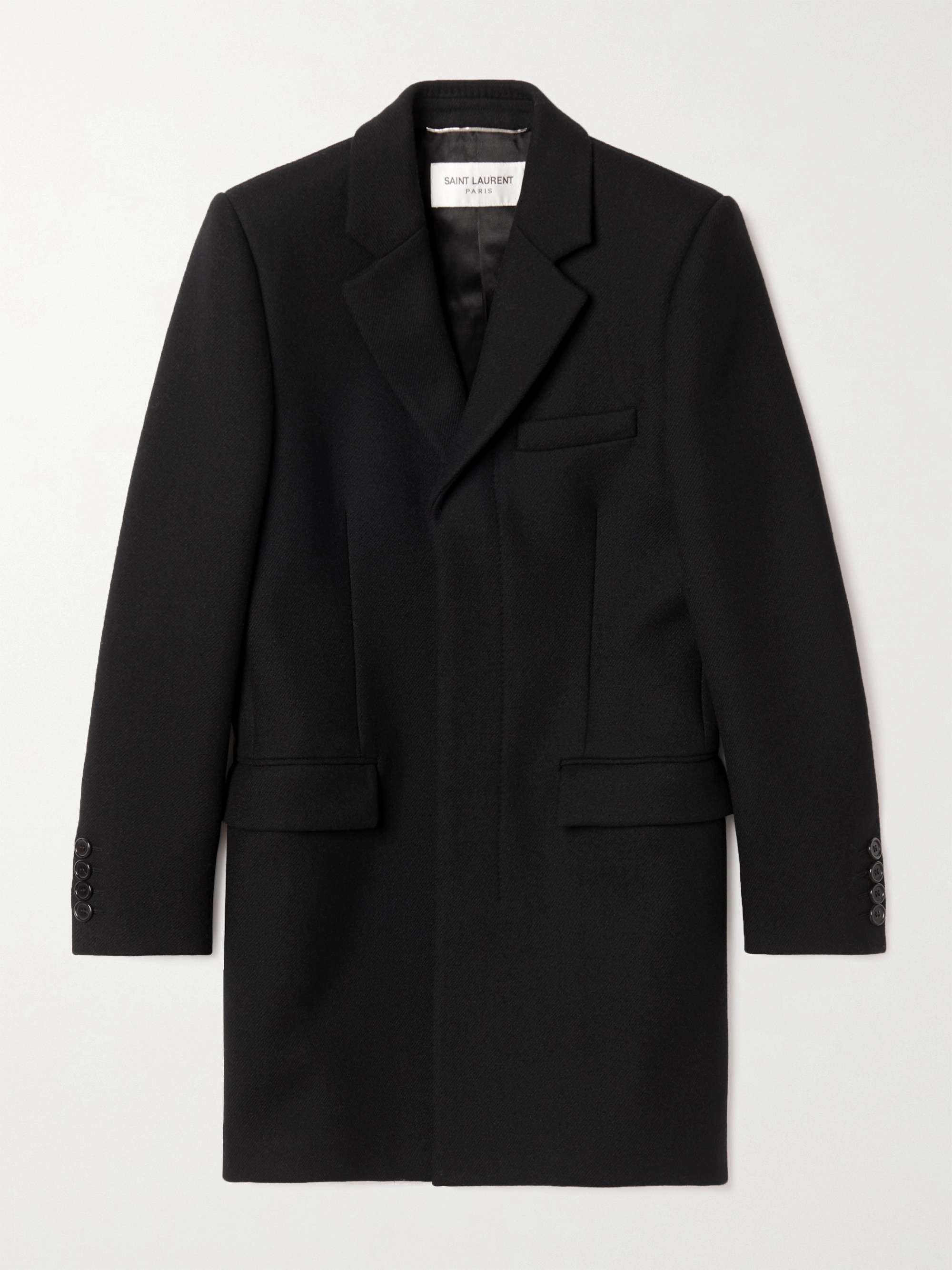 SAINT LAURENT Slim-Fit Wool Coat for Men | MR PORTER