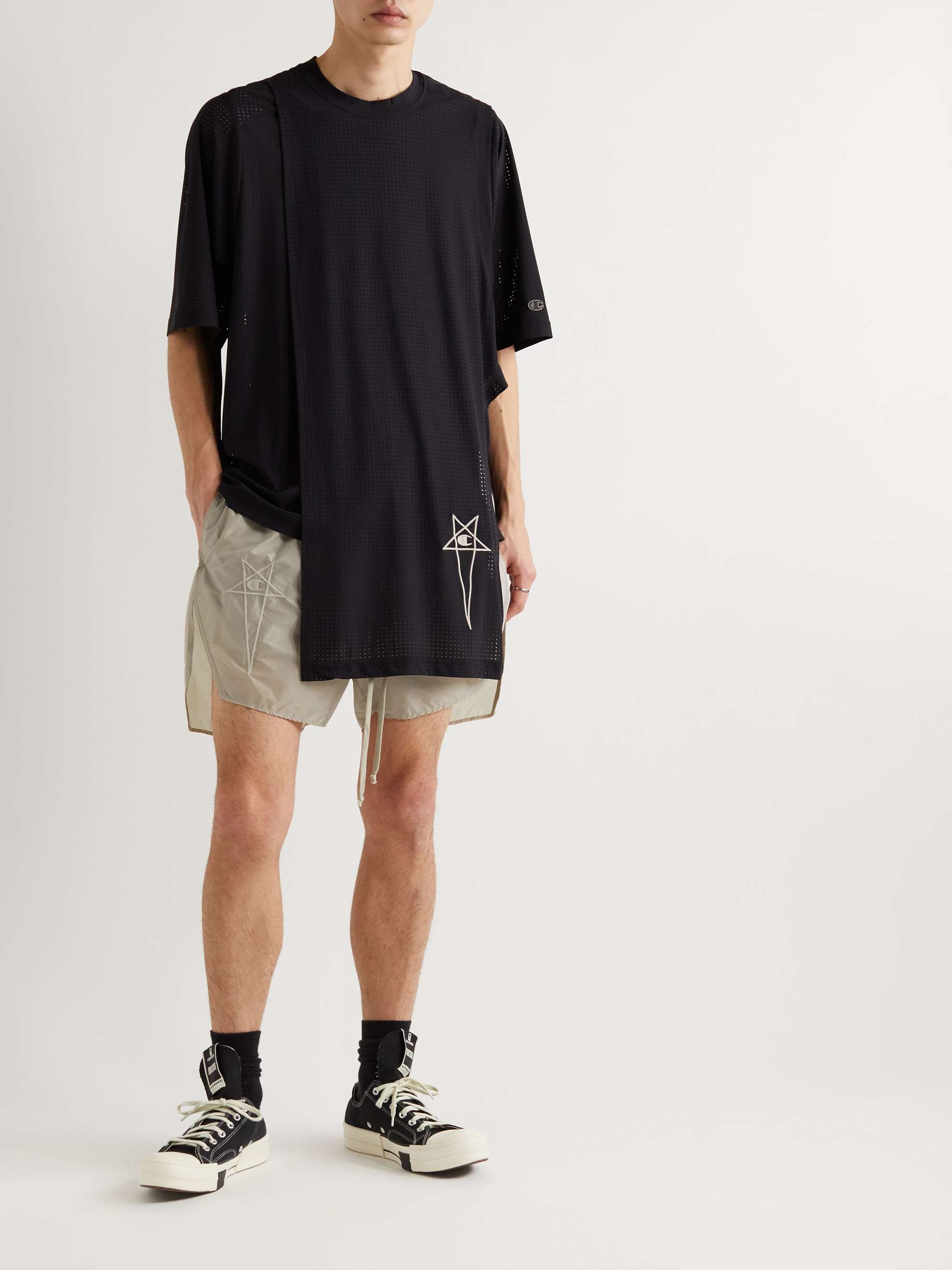 + Champion Dolphin Logo-Embroidered Recycled Shell Drawstring Shorts