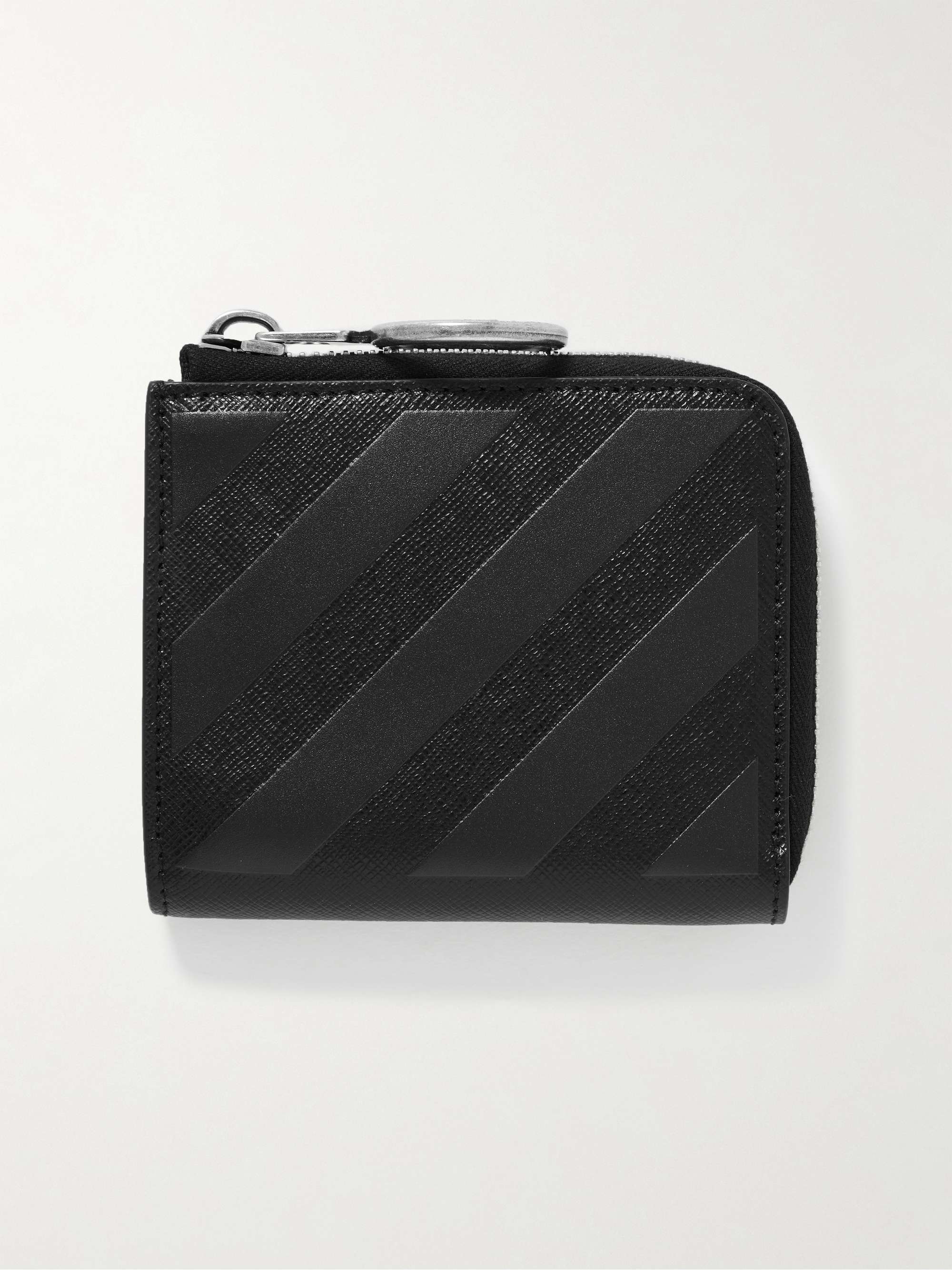 Portemonnaie aus quergemasertem Leder mit Prägung und Reißverschluss über  drei Seiten | MR PORTER