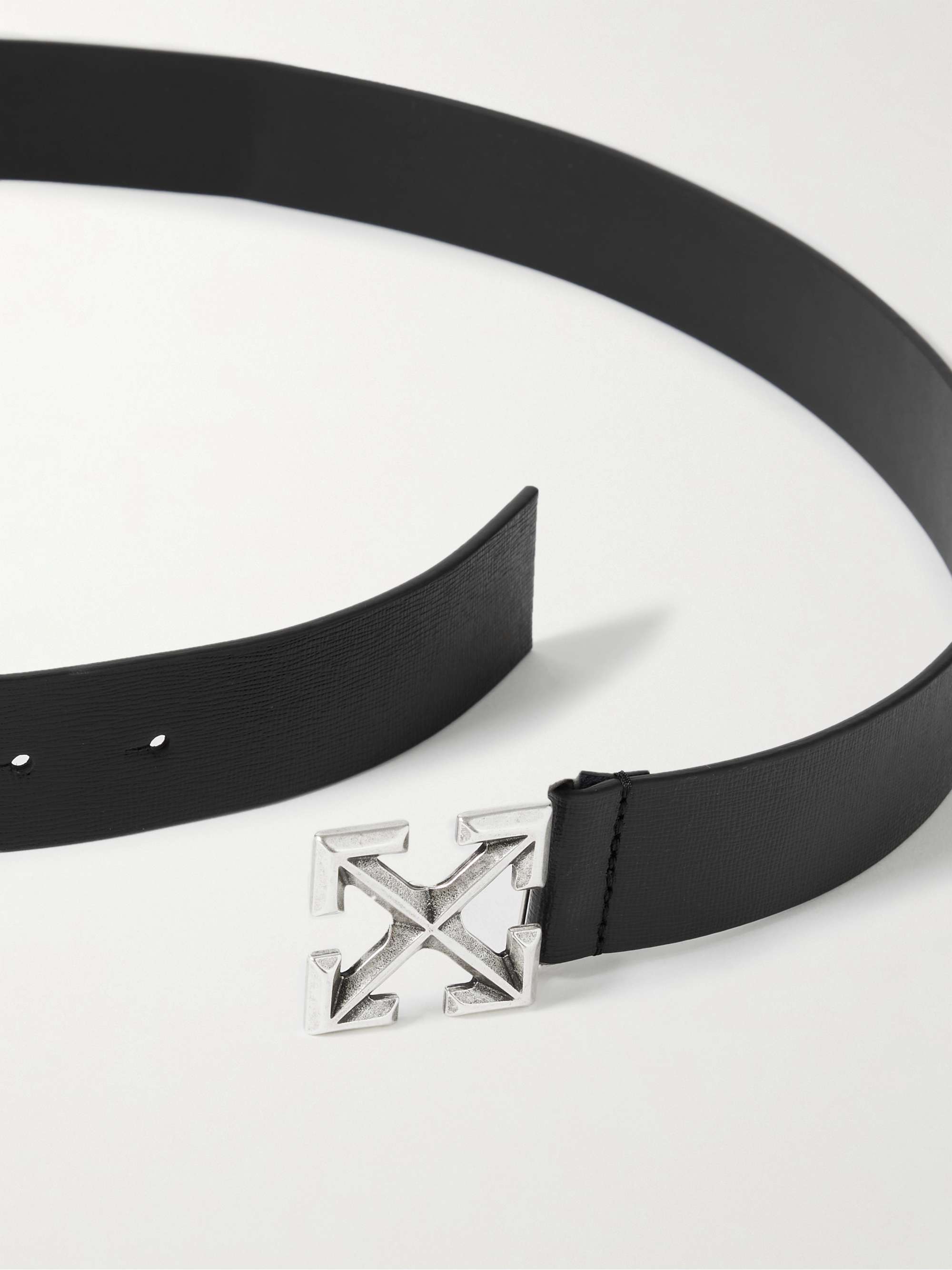 OFF-WHITE 3.5cm Cross-Grain Leather Belt for Men | MR PORTER