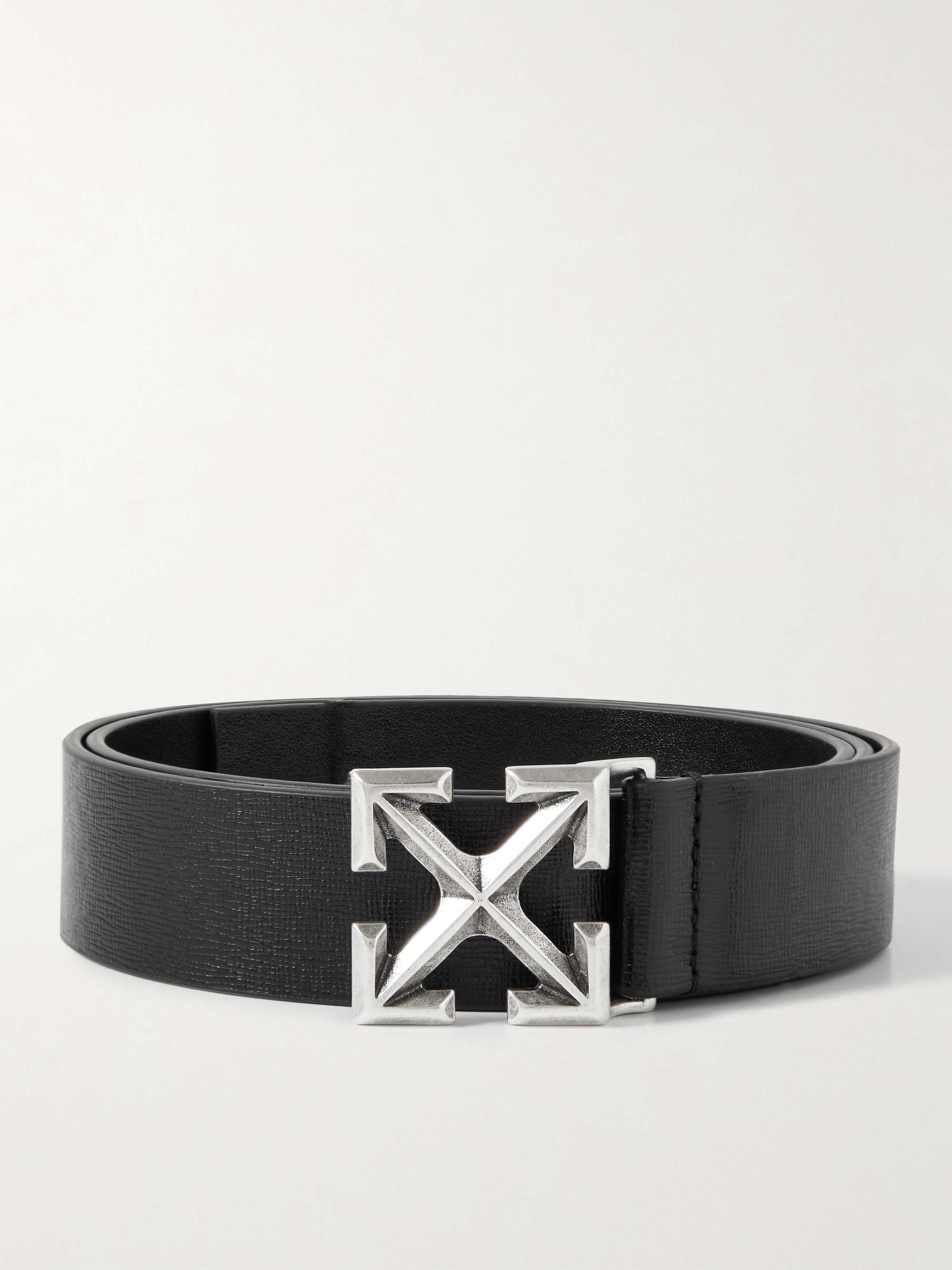 OFF-WHITE 3.5cm Cross-Grain Leather Belt for Men | MR PORTER