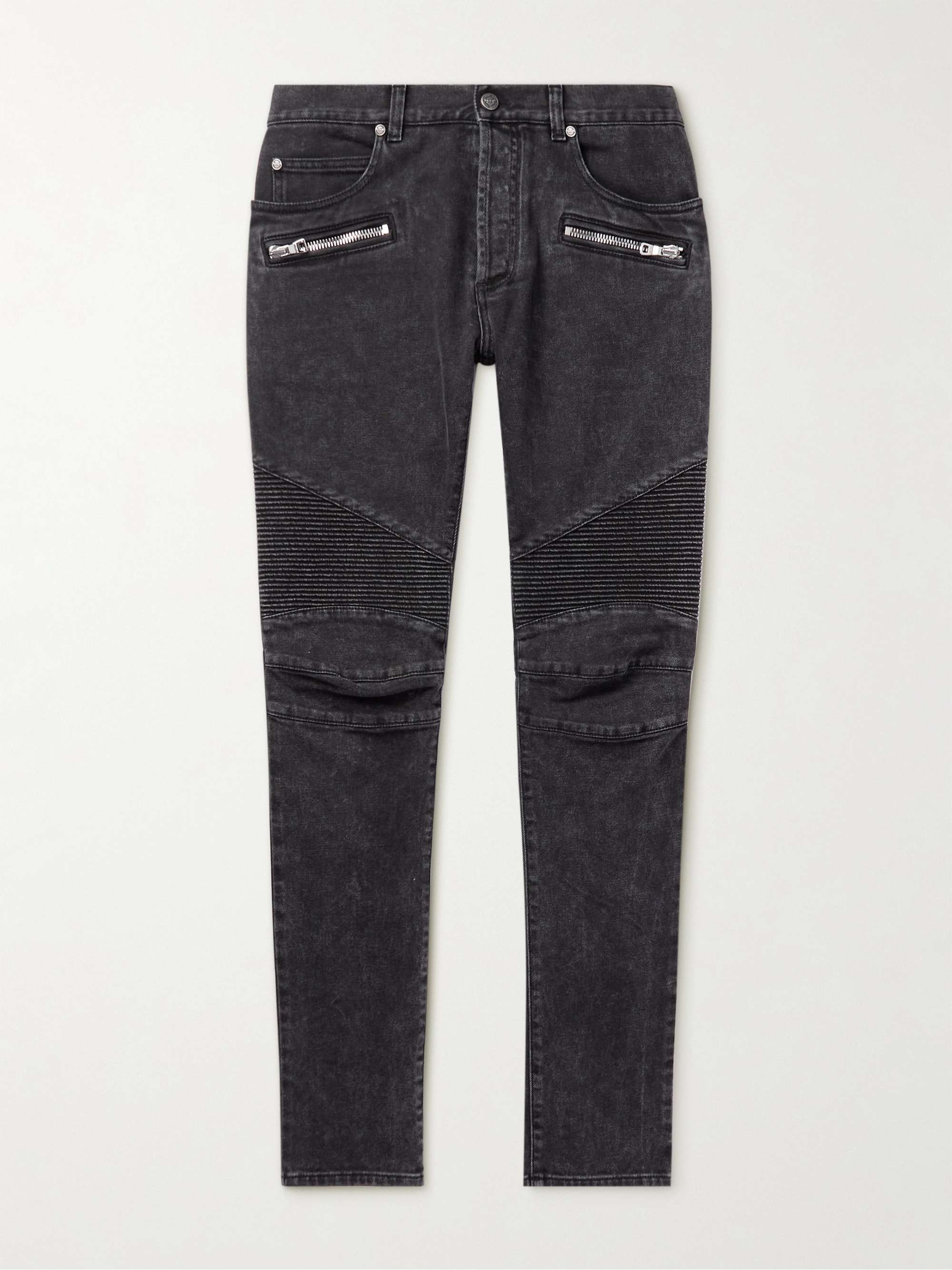 BALMAIN Slim-Fit Zip-Detailed Jeans for Men | MR PORTER