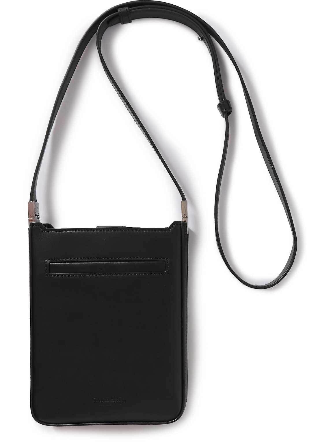 Burberry Leather Messenger Bag In Black | ModeSens