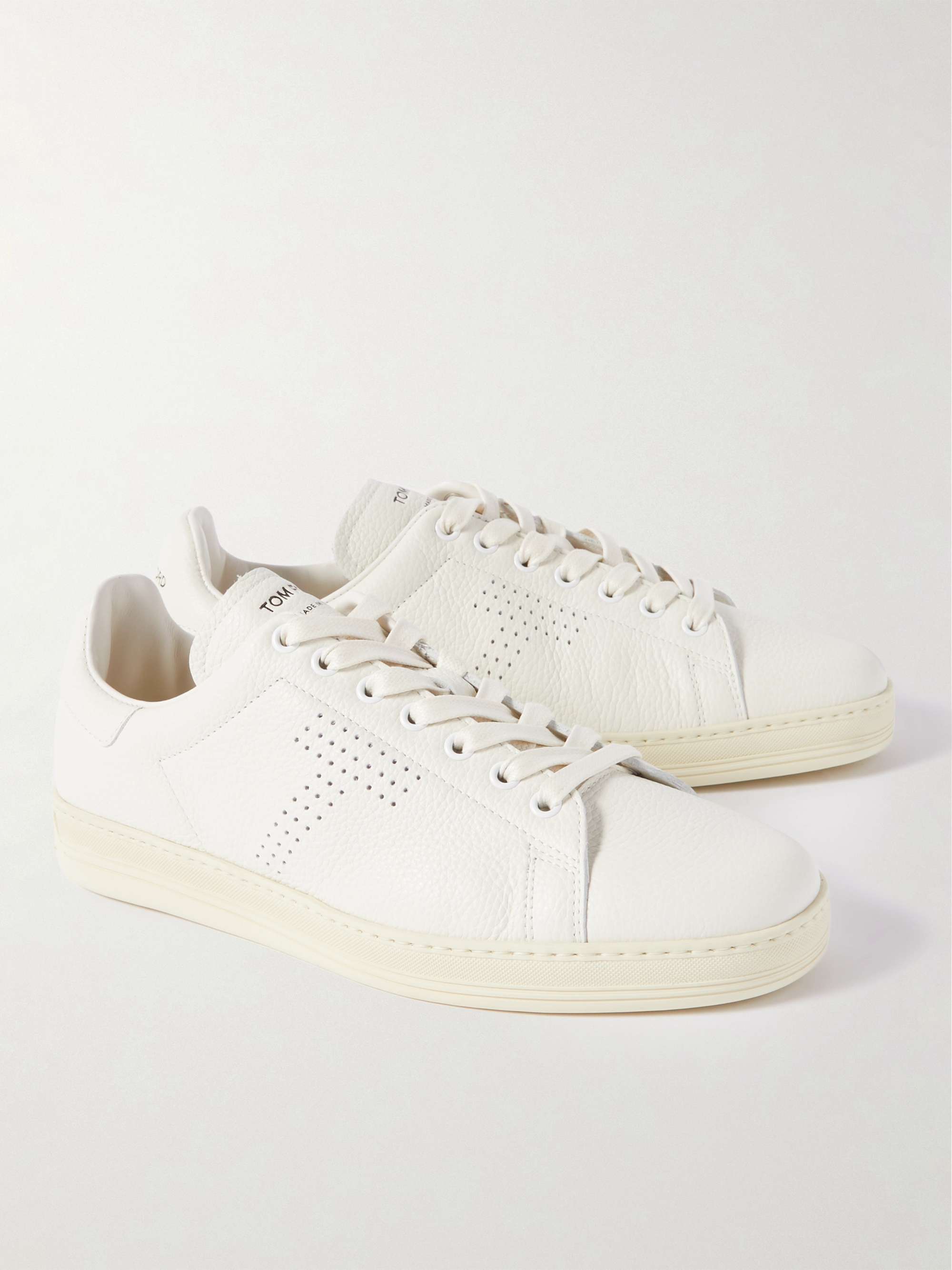 TOM FORD Warwick Perforated Full-Grain Leather Sneakers for Men | MR PORTER