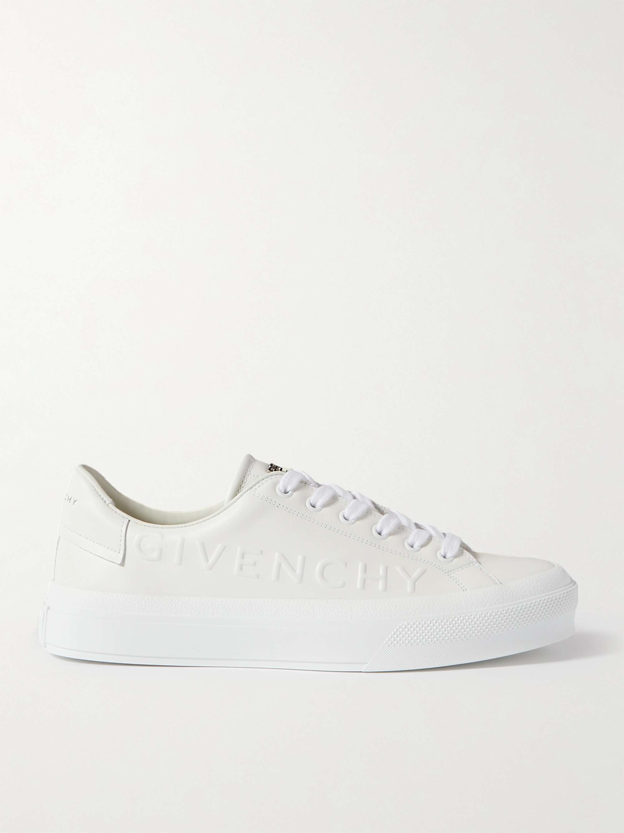 GIVENCHY Logo-Embossed Leather Sneakers for Men | MR PORTER