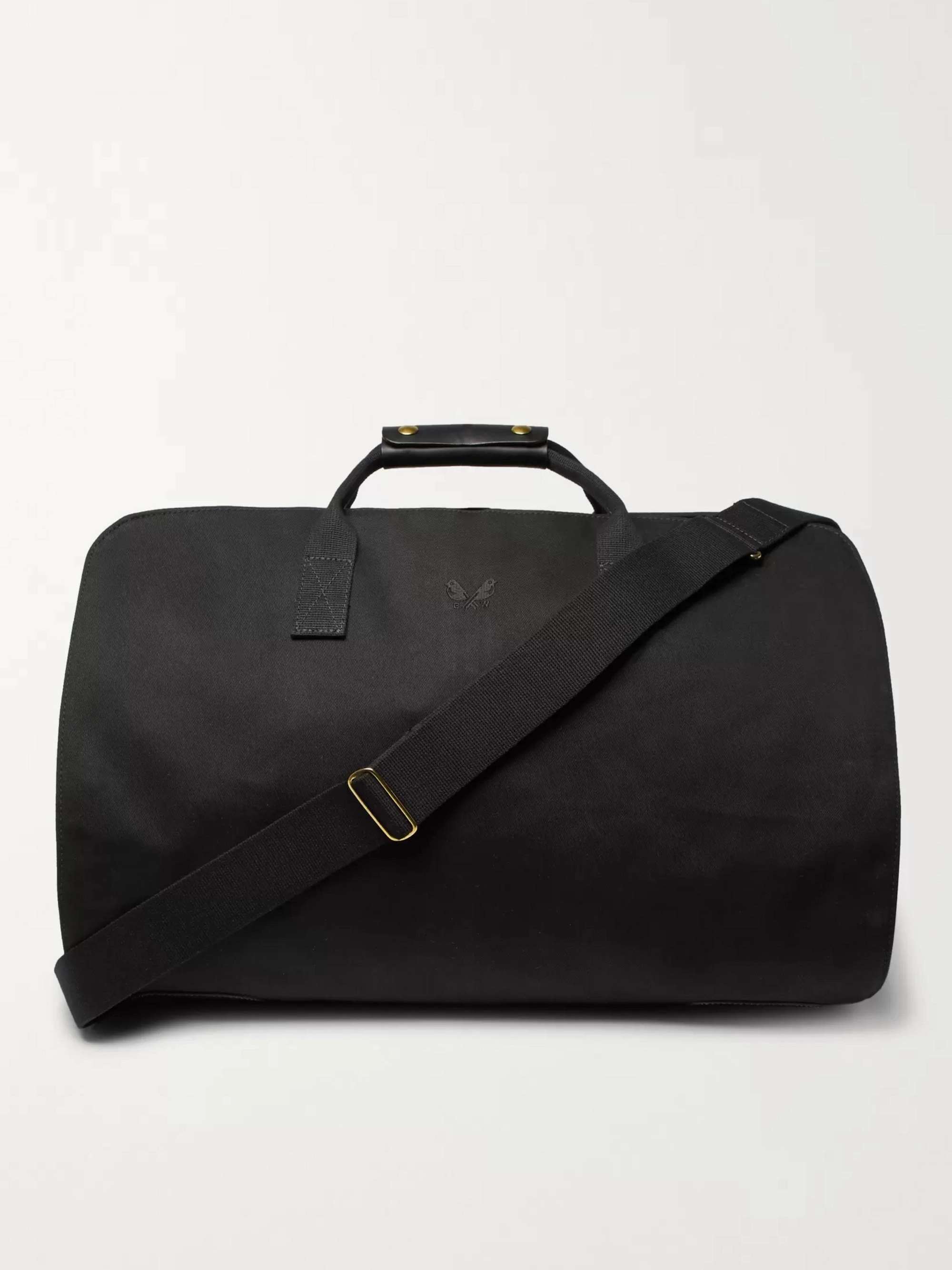 BENNETT WINCH Leather-Trimmed Cotton-Canvas Suit Carrier and Holdall | MR  PORTER