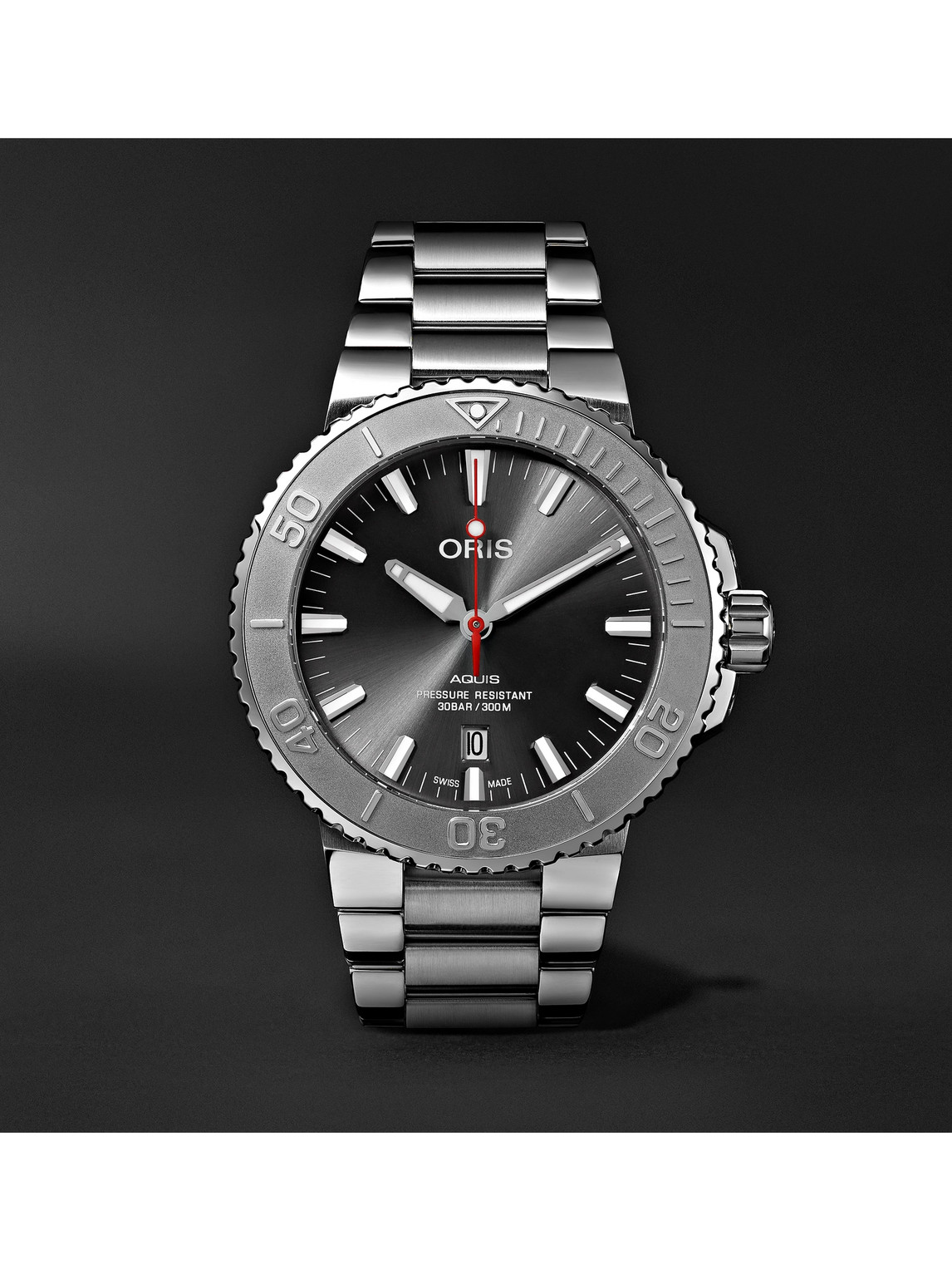 Oris - Aquis Date Relief Automatic 43.5mm Stainless Steel Watch, Ref. No.  01 733 7730 4153-07 8 24 05PEB - Men - Gray ل رجال
