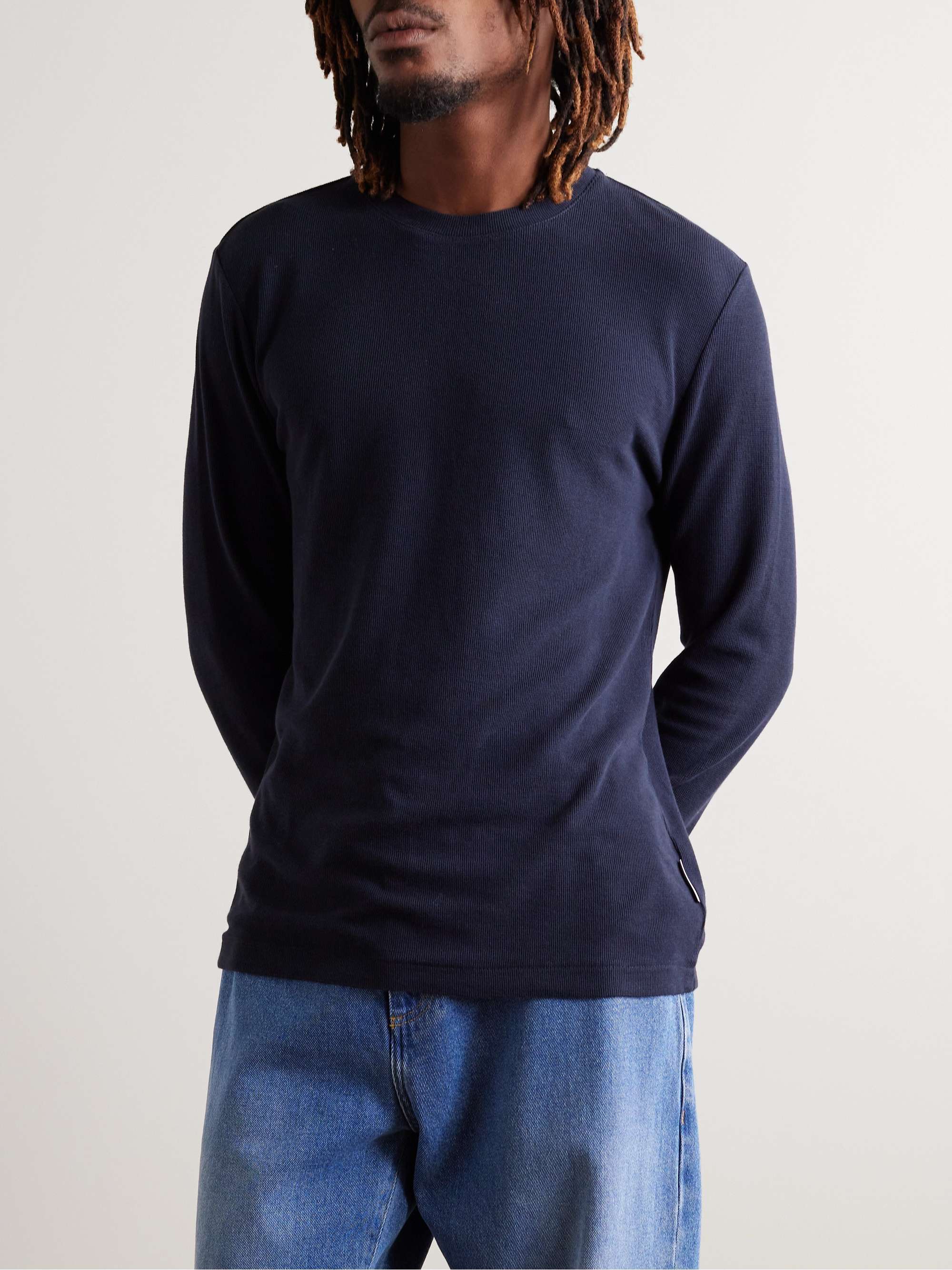 NN07 Clive Waffle-Knit Cotton and Modal-Blend T-Shirt | MR PORTER