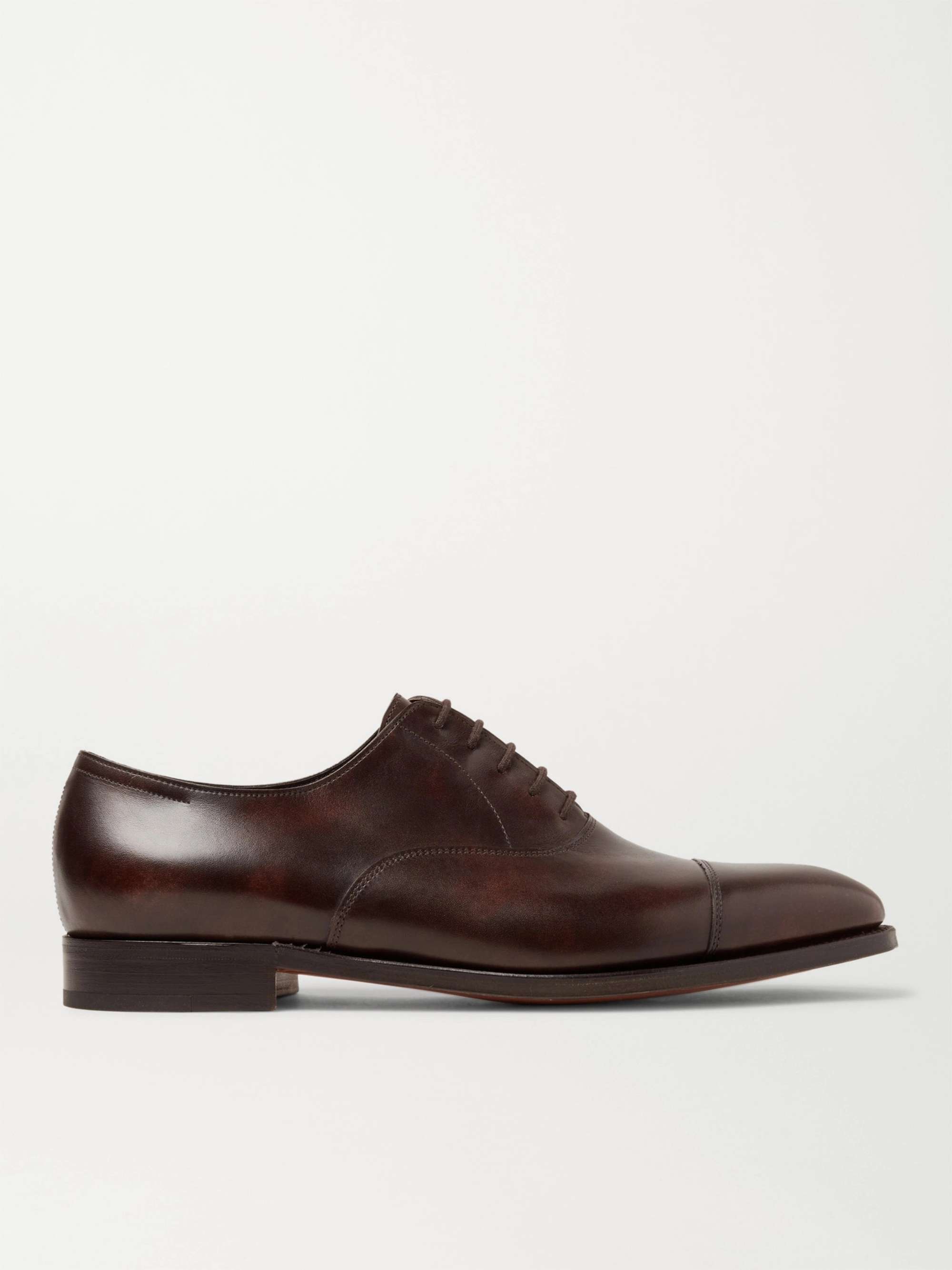 JOHN LOBB City II Burnished-Leather Oxford Shoes | MR PORTER
