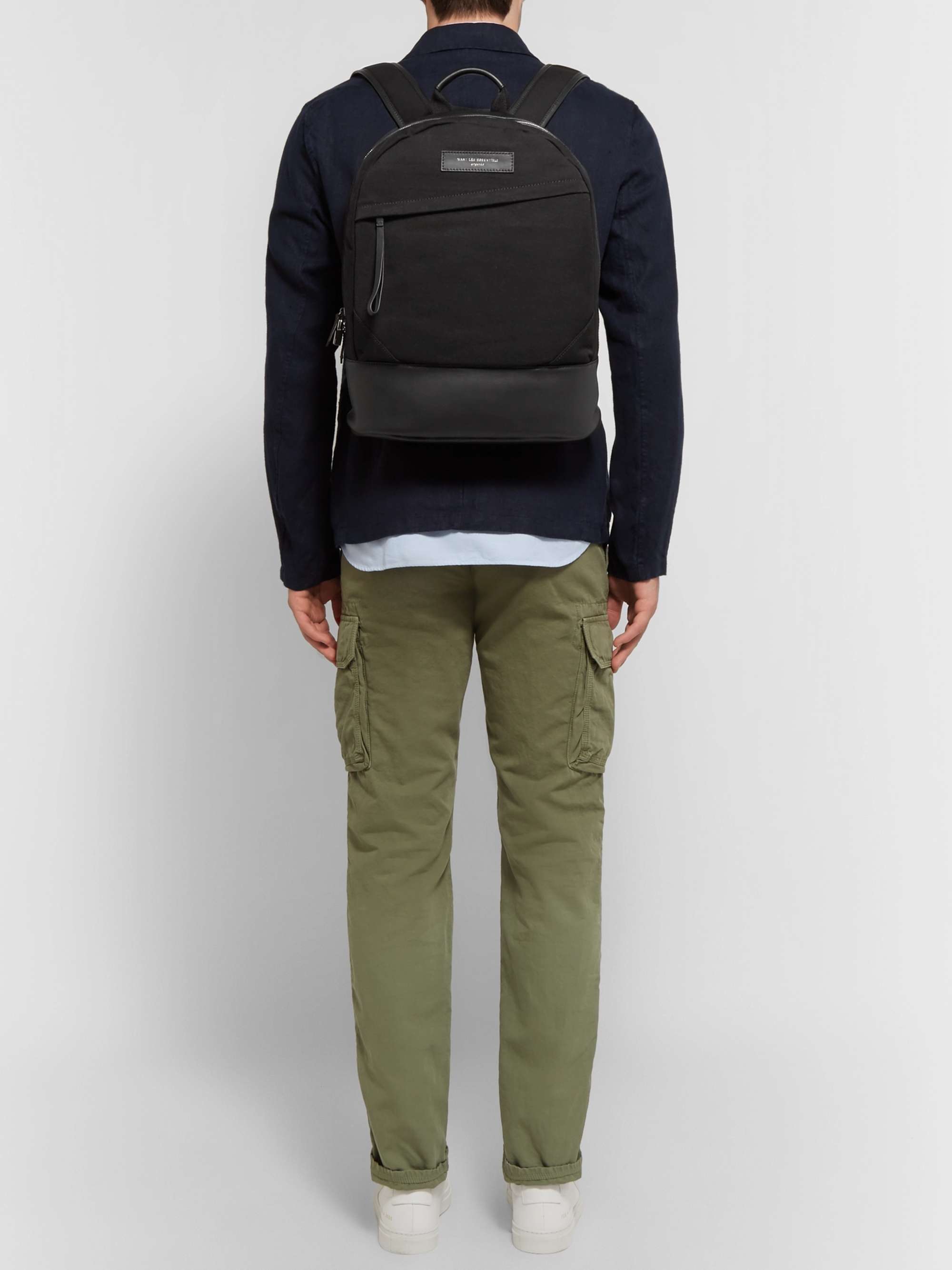 WANT LES ESSENTIELS Kastrup Leather-Trimmed Organic Cotton-Canvas Backpack  for Men | MR PORTER