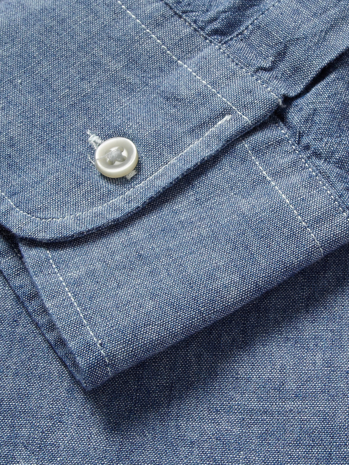 Shop Officine Generale Cotton-chambray Shirt In Blue