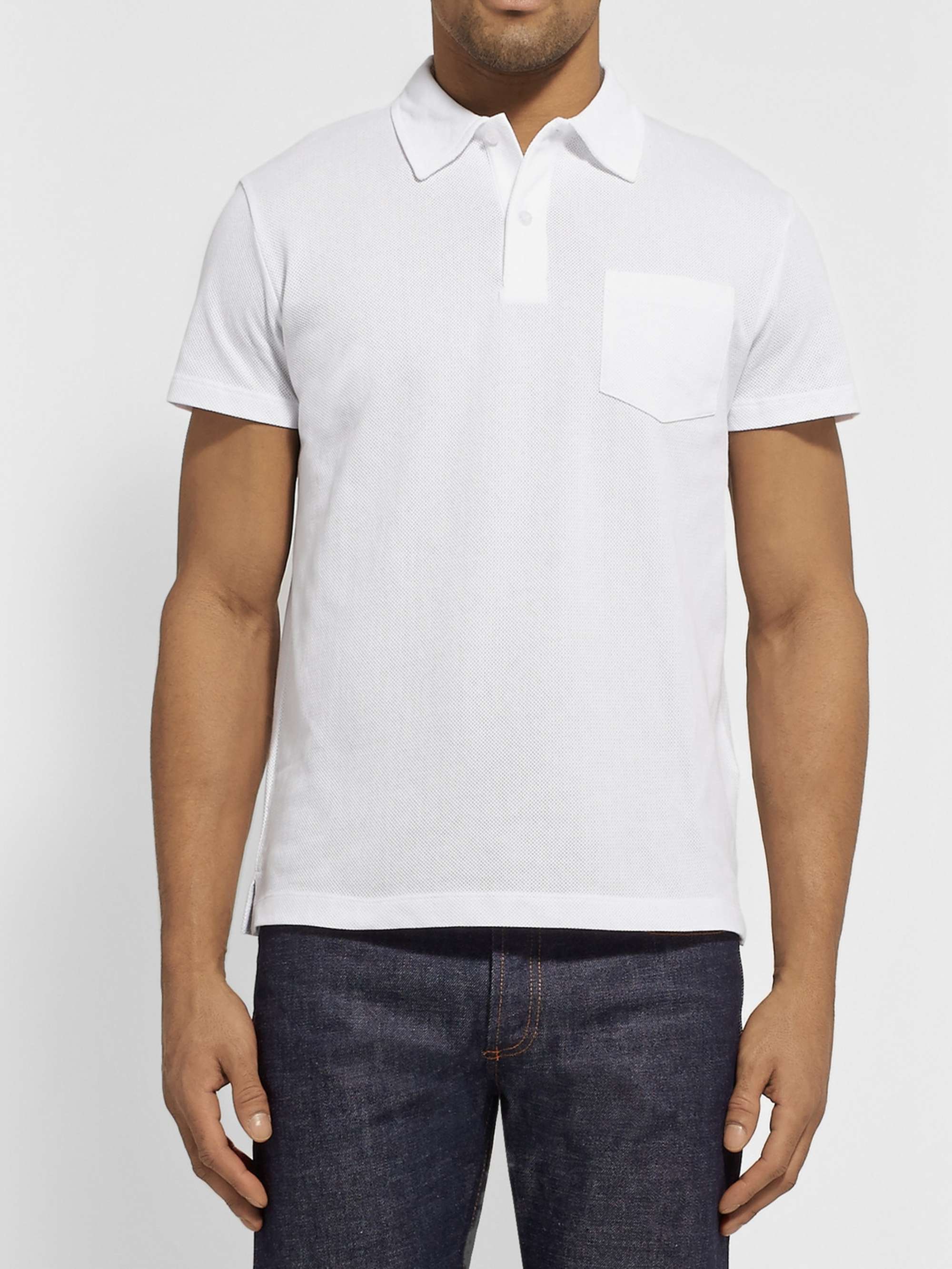 SUNSPEL Riviera Cotton-Mesh Polo Shirt | MR PORTER