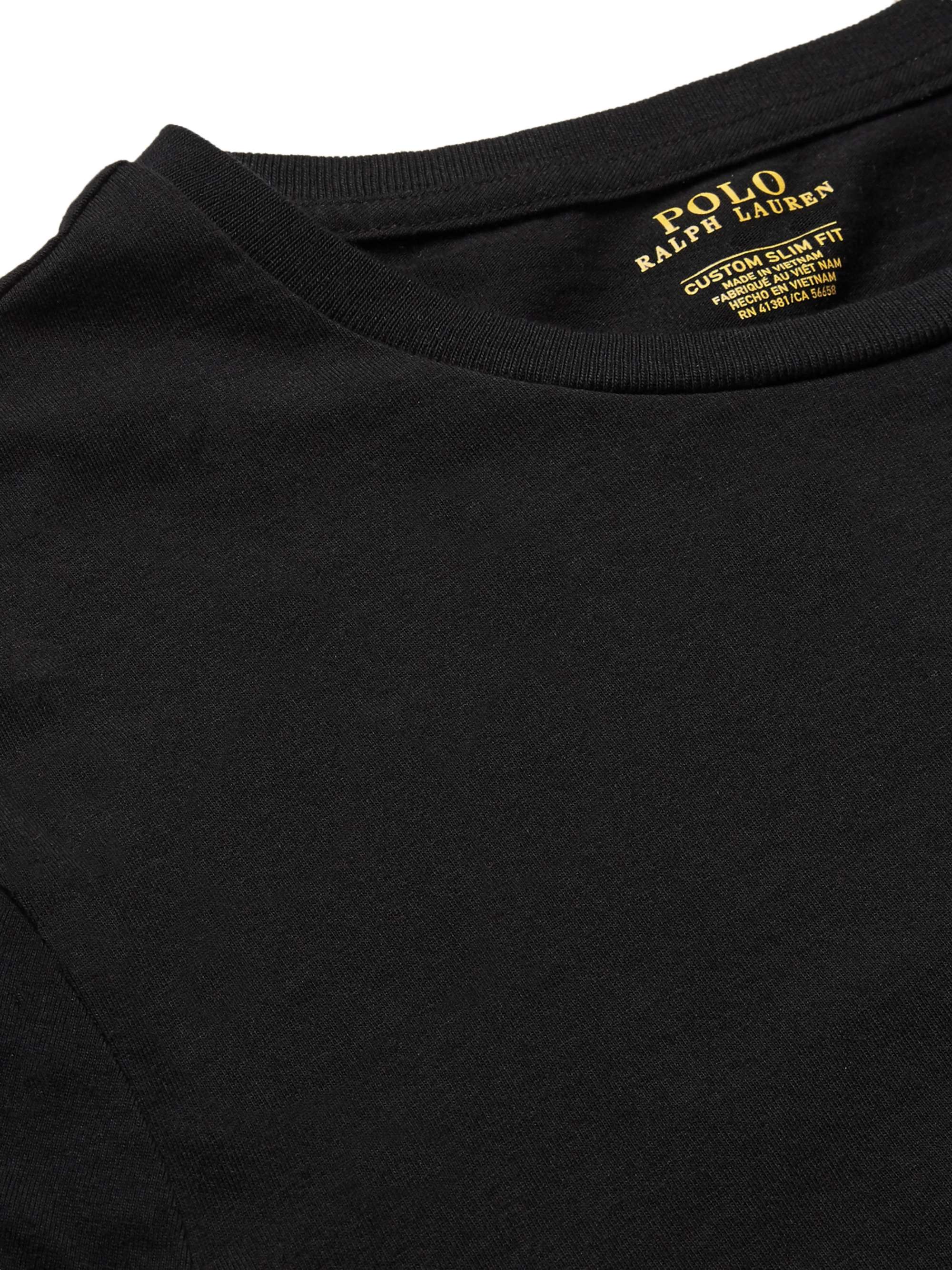 Black Slim-Fit Cotton T-Shirt | POLO RALPH LAUREN | MR PORTER