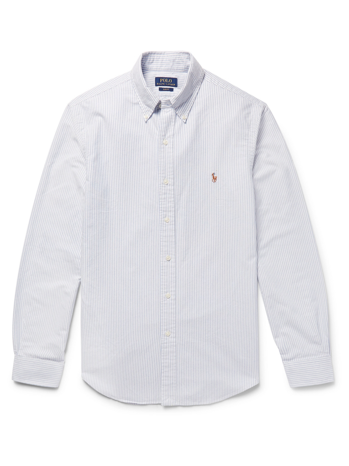Polo Ralph Lauren Slim-fit Striped Cotton Oxford Shirt In Blue/white |  ModeSens