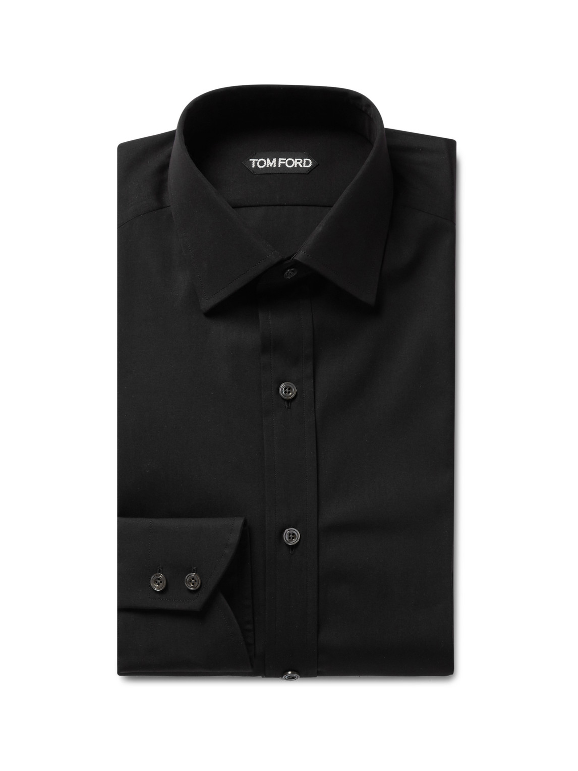 Tom Ford Black Slim-fit Cotton-poplin Shirt